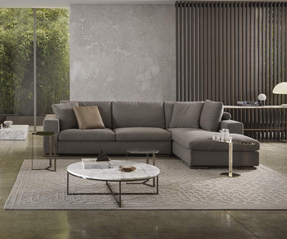 The Marelli Jack sofa is a popular piece of furniture with a chaise longue from Italy