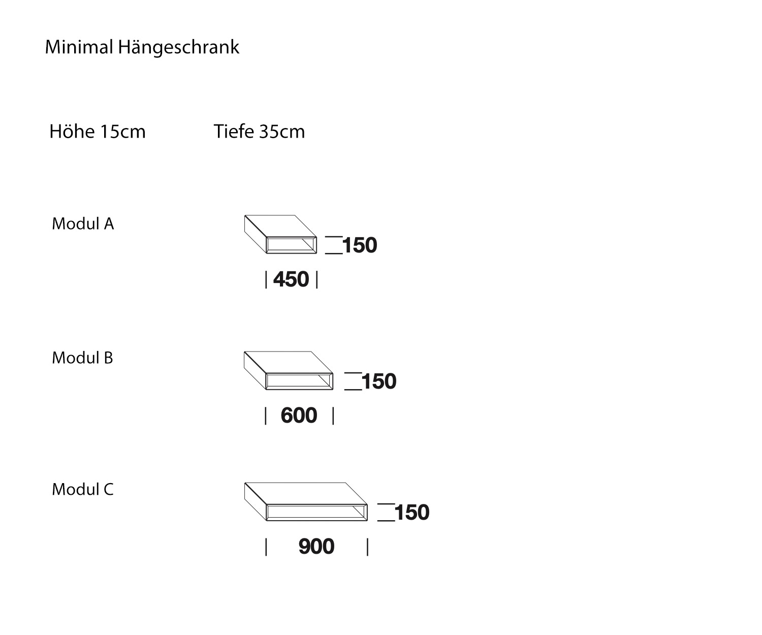 Minimal Design Hängeschrank von Livitalia Skizze offen Höhe 15 cm Maße Minimal Design Hängeschrank von Livitalia Skizze offen Höhe 15 cm Maße