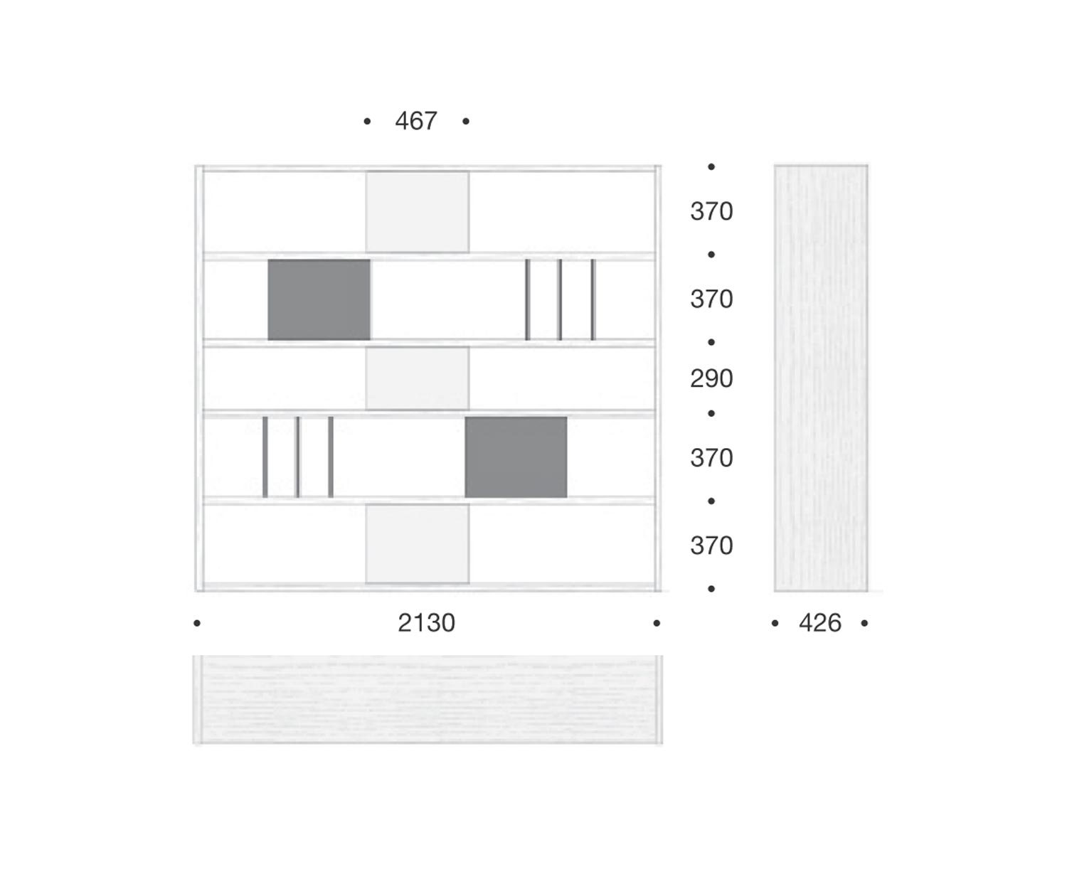 Exklusives Livitalia Design Standregal C92 Raumteiler Weiß Exklusives Livitalia Design Standregal C92 Raumteiler Weiß