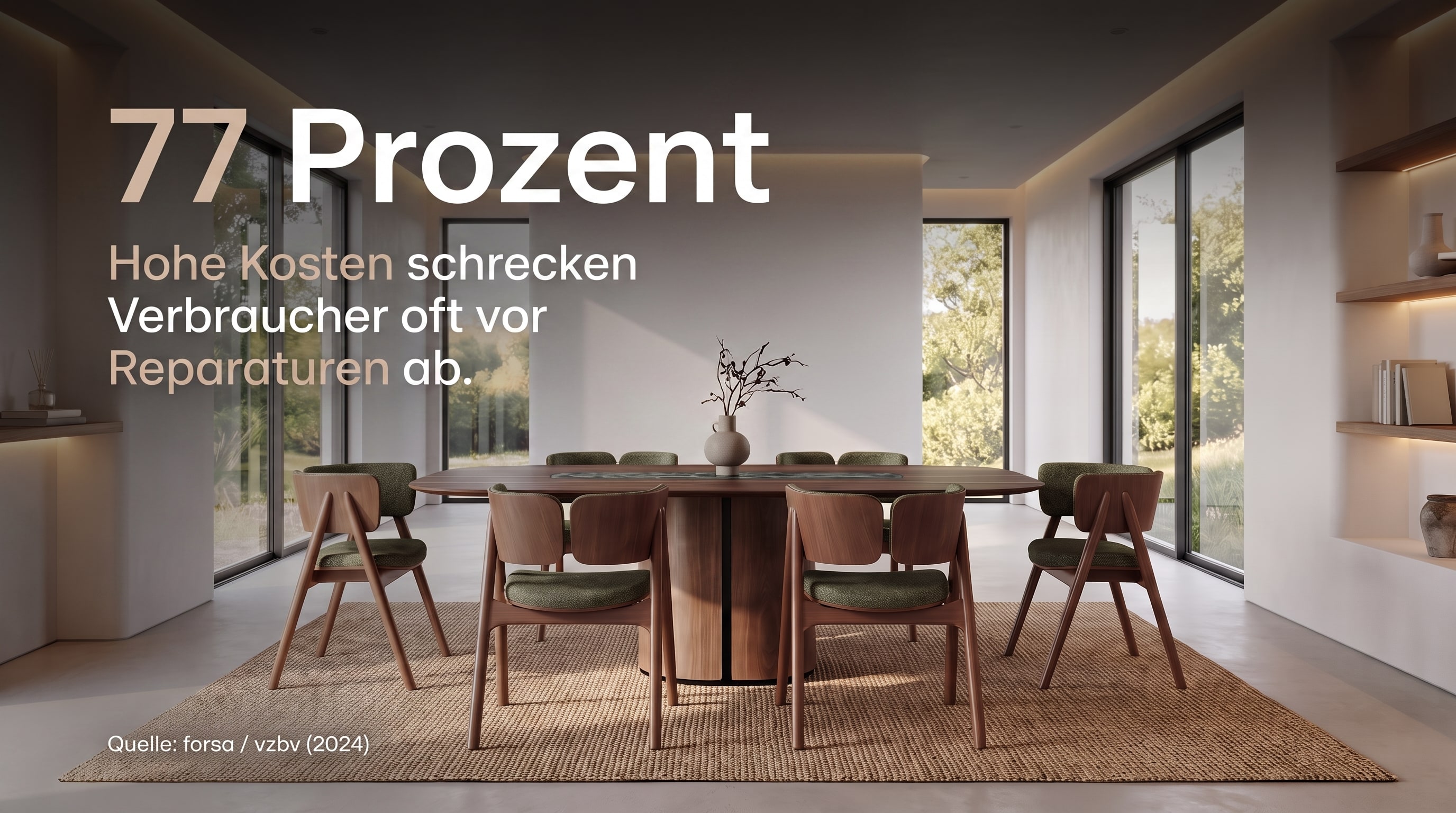 77 Prozent &ndash; Hohe Kosten schrecken Verbraucher oft vor Reparaturen ab.