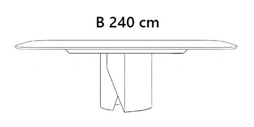 B 240 cm / H 75,6 cm / T 108 cm