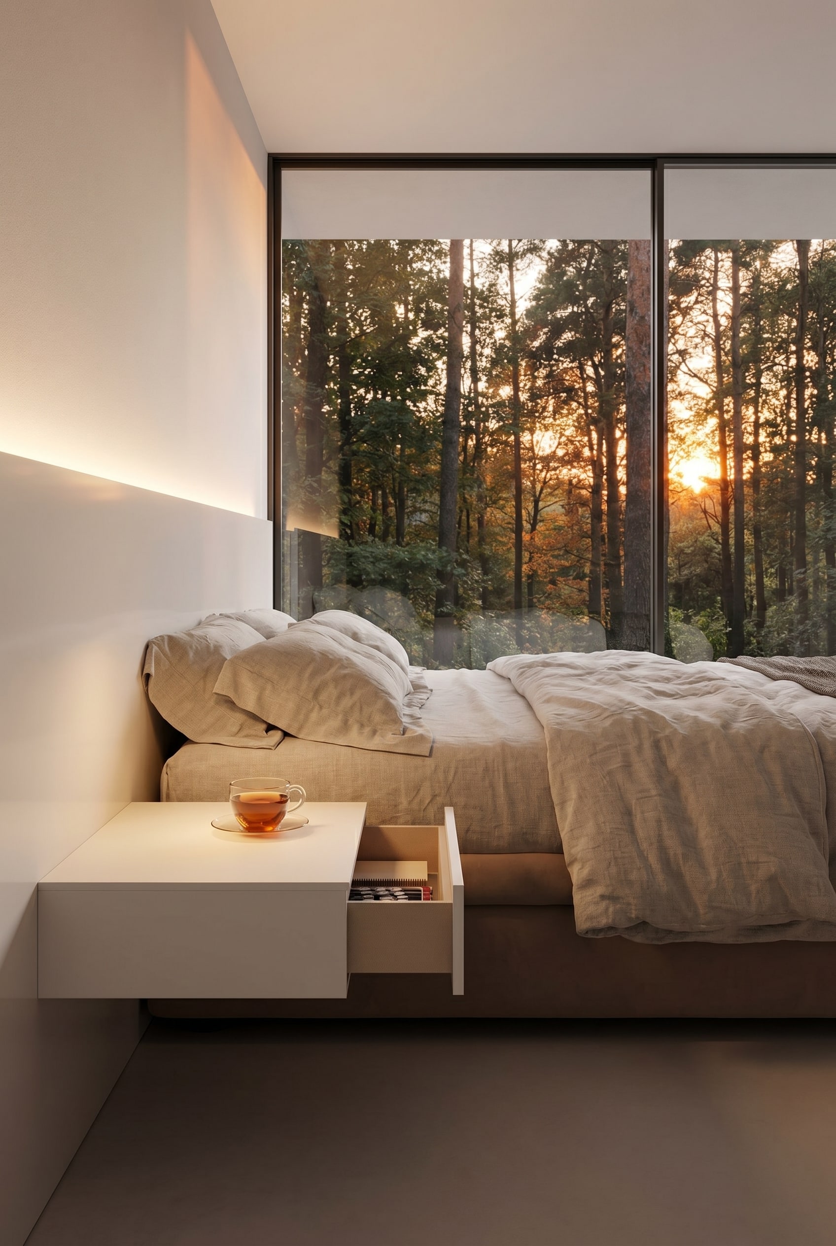 Minimalist Novamobili Easy Nightstand with one Drawer
