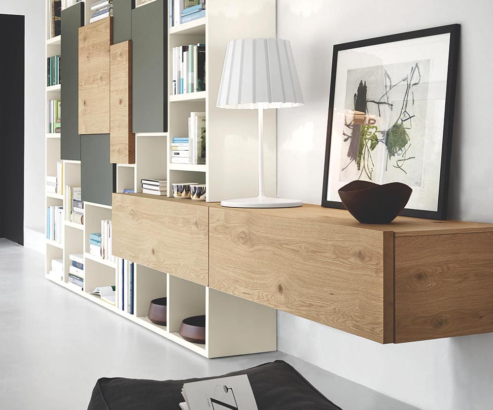 Schwebendes Holz Design Lowboard 