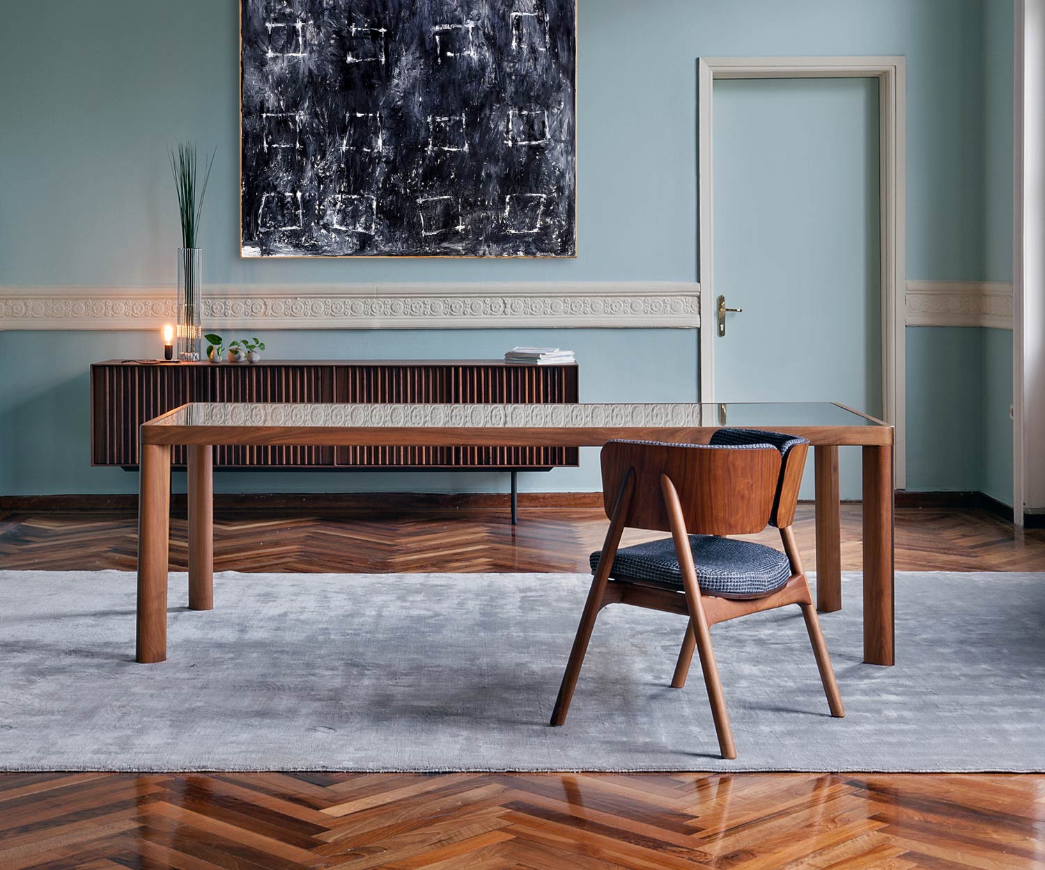 Hochwertiger Design Esstisch al2 ka bera 001 b Ensemble im Esszimmer mit Stühlen