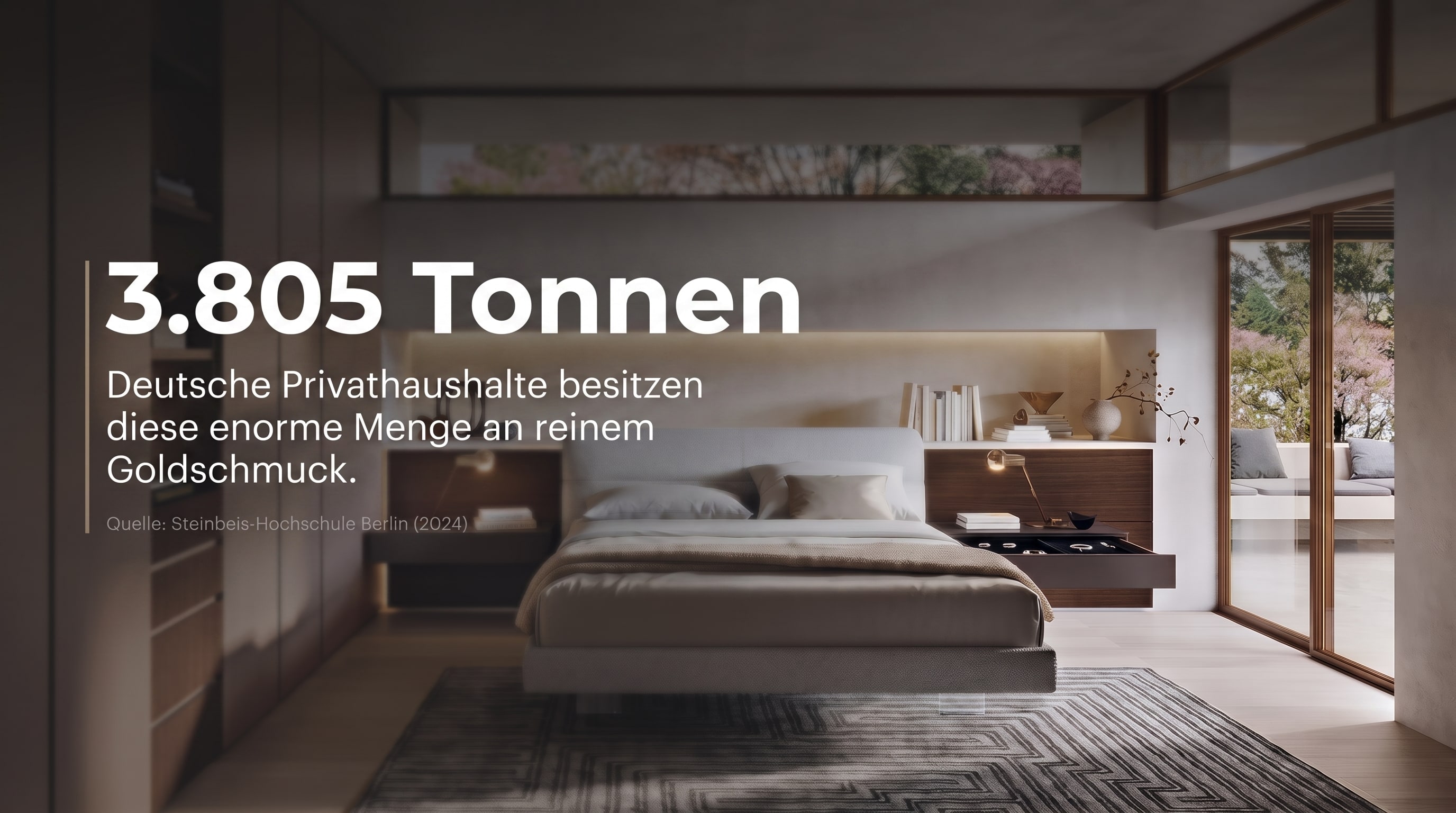 3.805 tons &ndash; German private households own this enormous amount of pure gold jewelry.