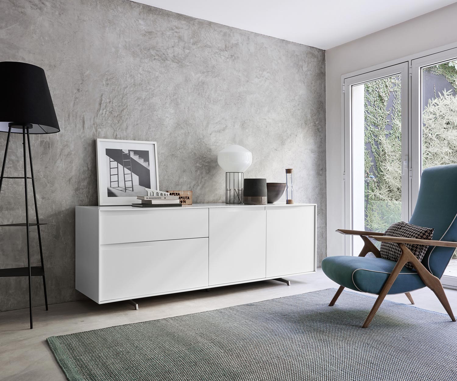 Hochwertiges Livitalia Vela Design Sideboard in Weiß Matt Hochwertiges Livitalia Vela Design Sideboard in Weiß Matt