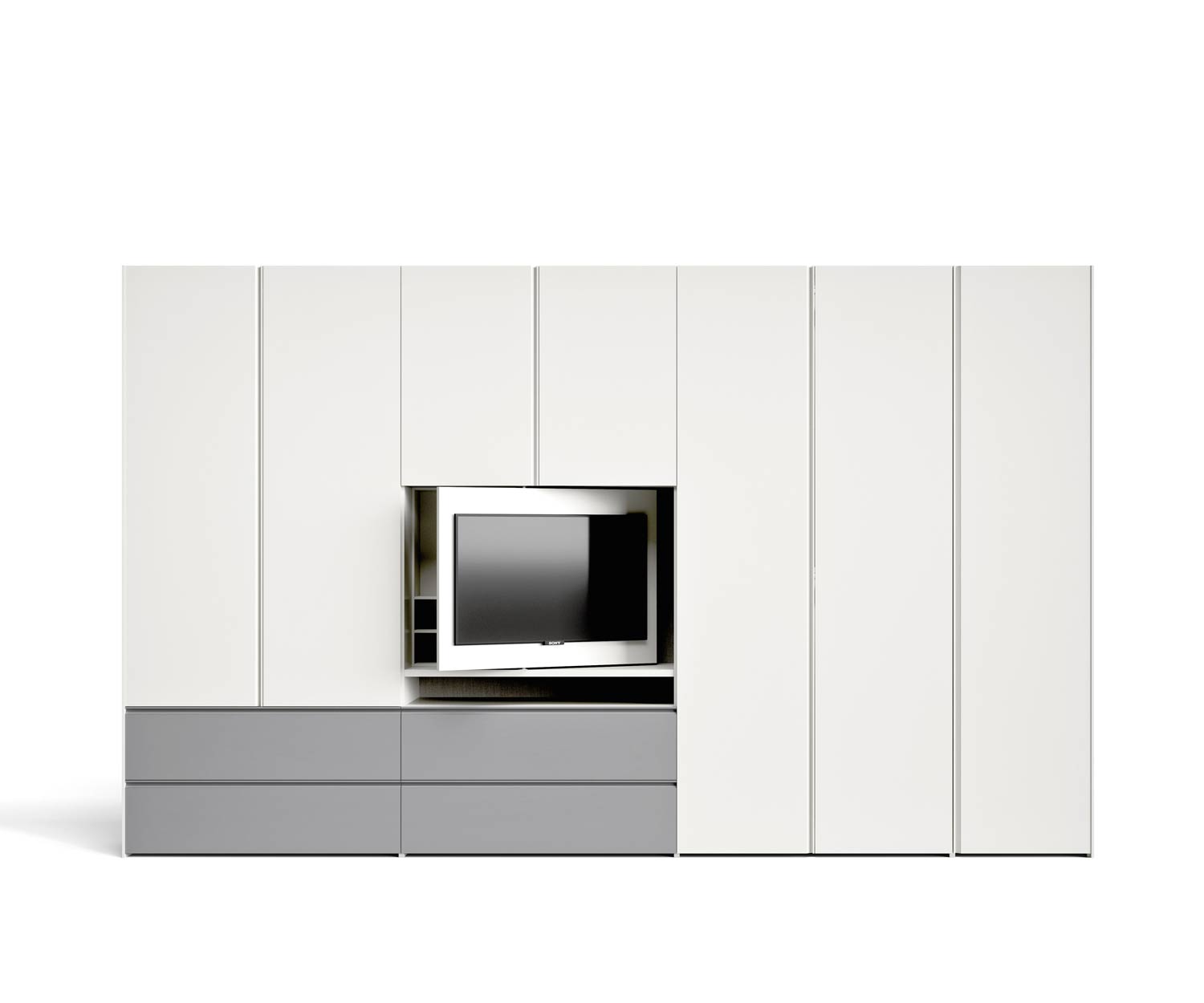 Moderner Design Kleiderschrank Gola TV Fach Element von Novamobili Moderner Design Kleiderschrank Gola TV Fach Element von Novamobili