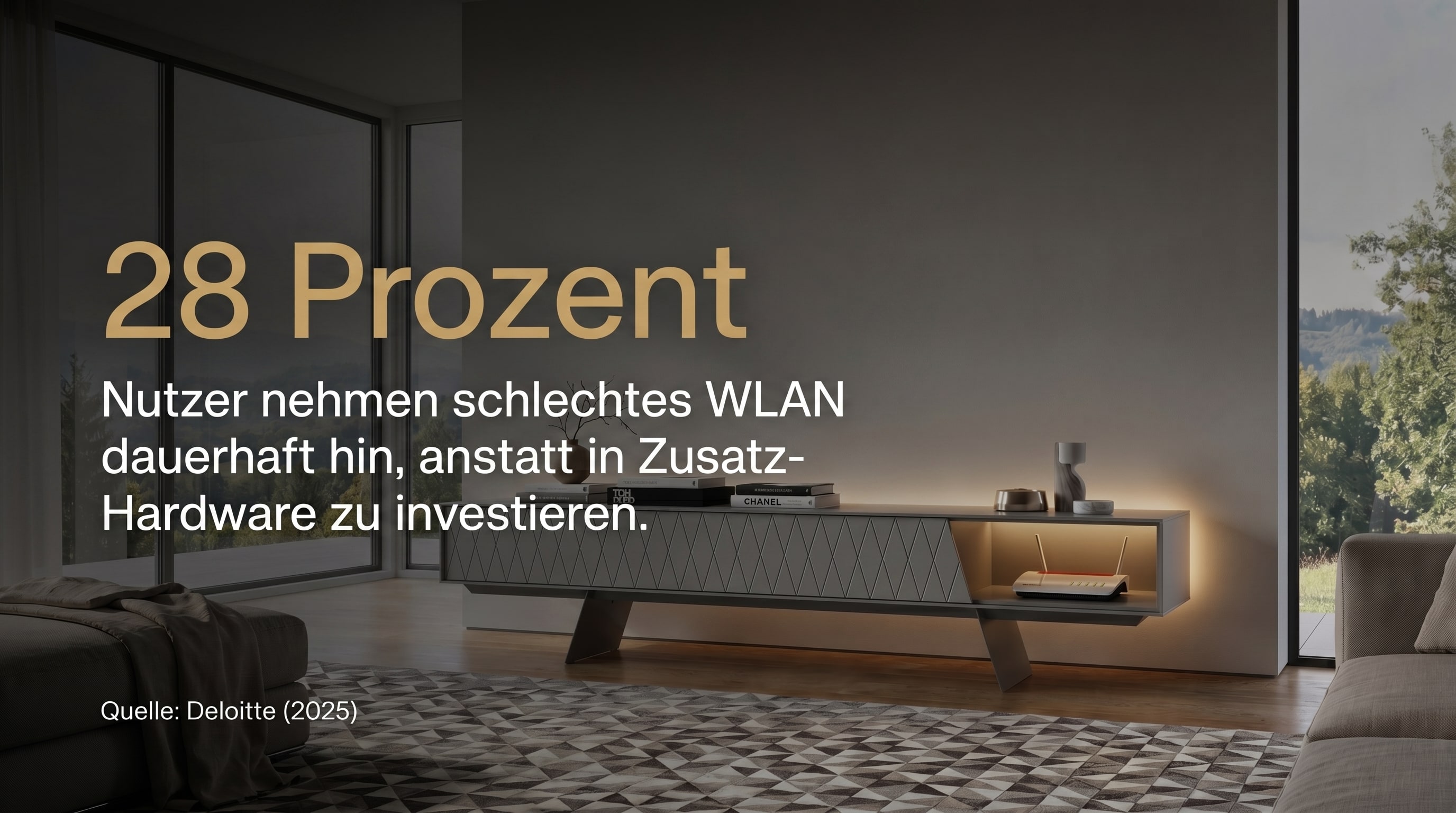 28 Prozent &ndash; Nutzer nehmen schlechtes WLAN dauerhaft hin, anstatt in Zusatz-Hardware zu investieren.