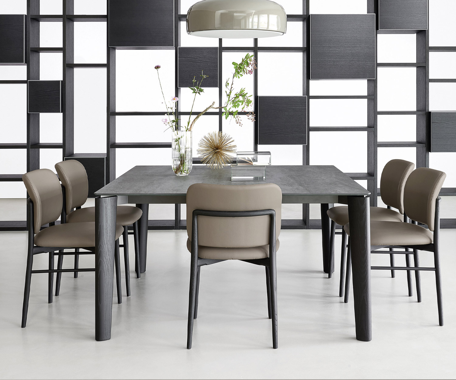 Exklusiver Livitalia Design Esstisch Desco ausziehbar Eiche Carbone Holz