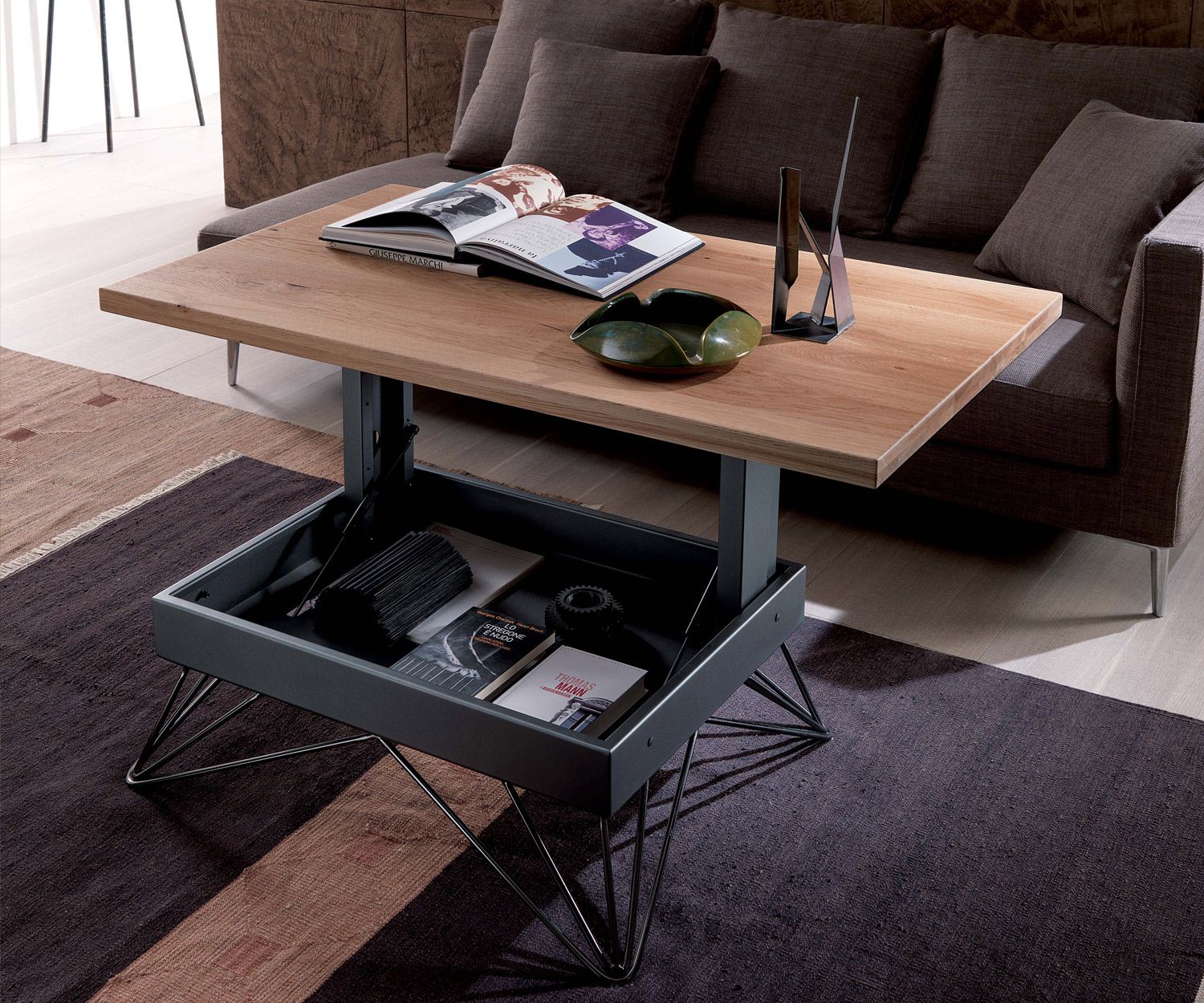 Ozzio Design Couchtisch R T064 Höhenverstellbar