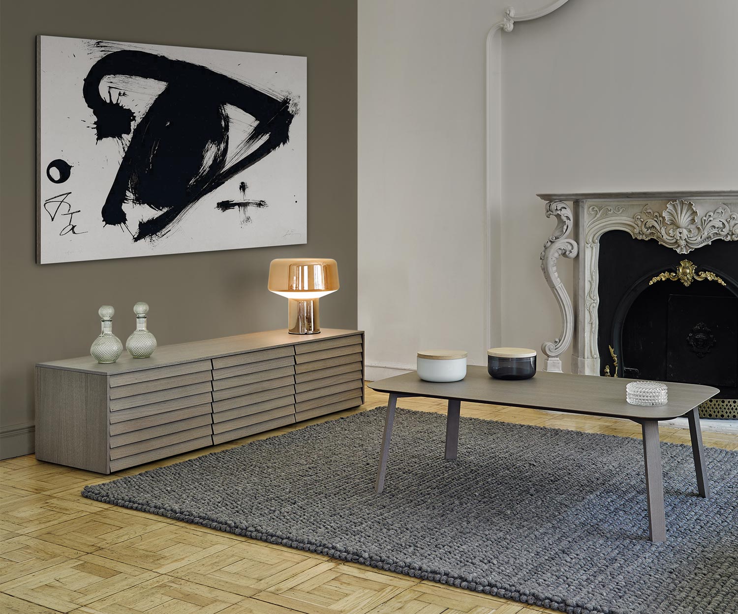 Punt Sussex TV Design Sideboard Boden B177 Eiche Grau Siena