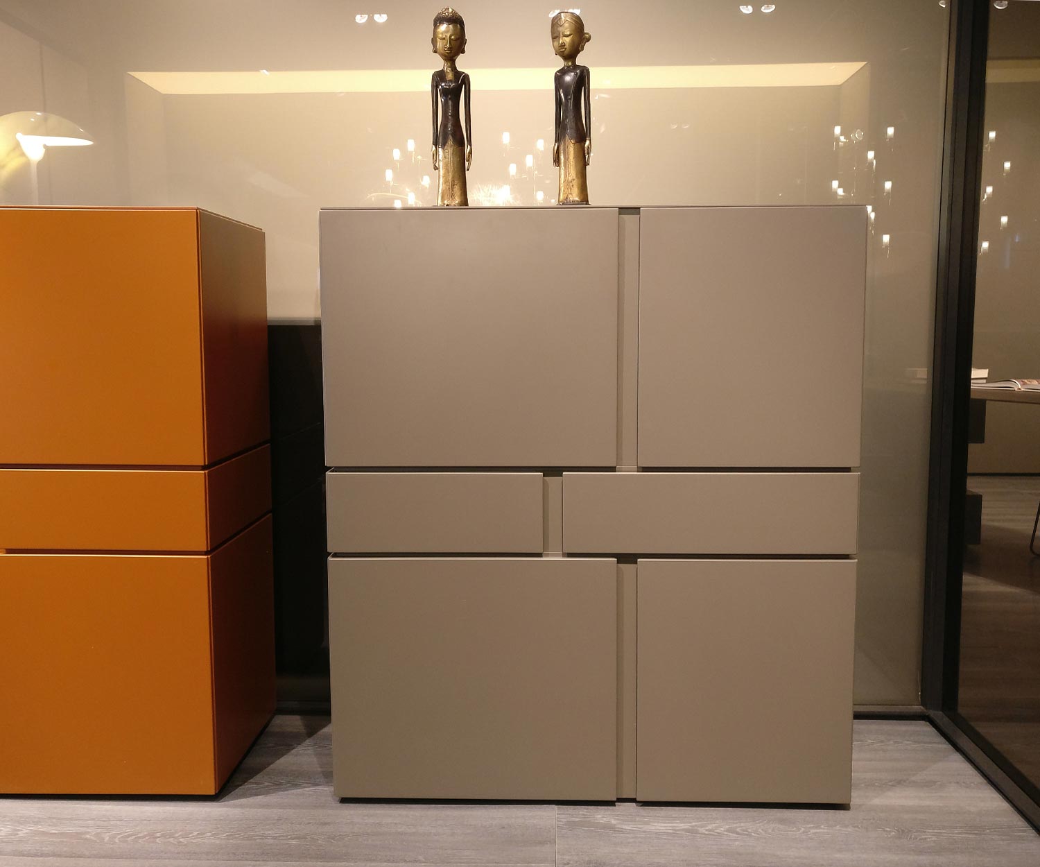 Exklusives Livitalia Abaco Design Highboard Weiß Matt
