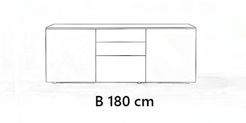 B 180 cm / H 67 cm / T 45 cm