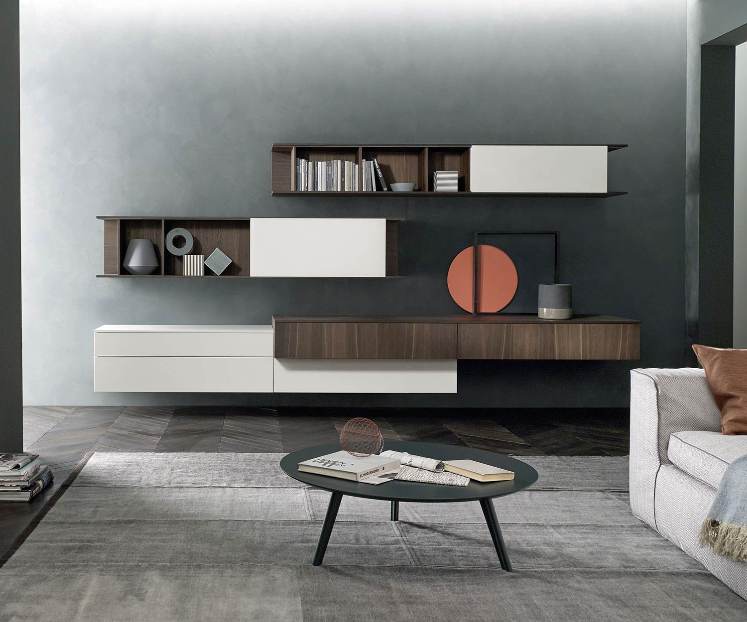 Livitalia Design Couchtisch Trio Schwarz Matt