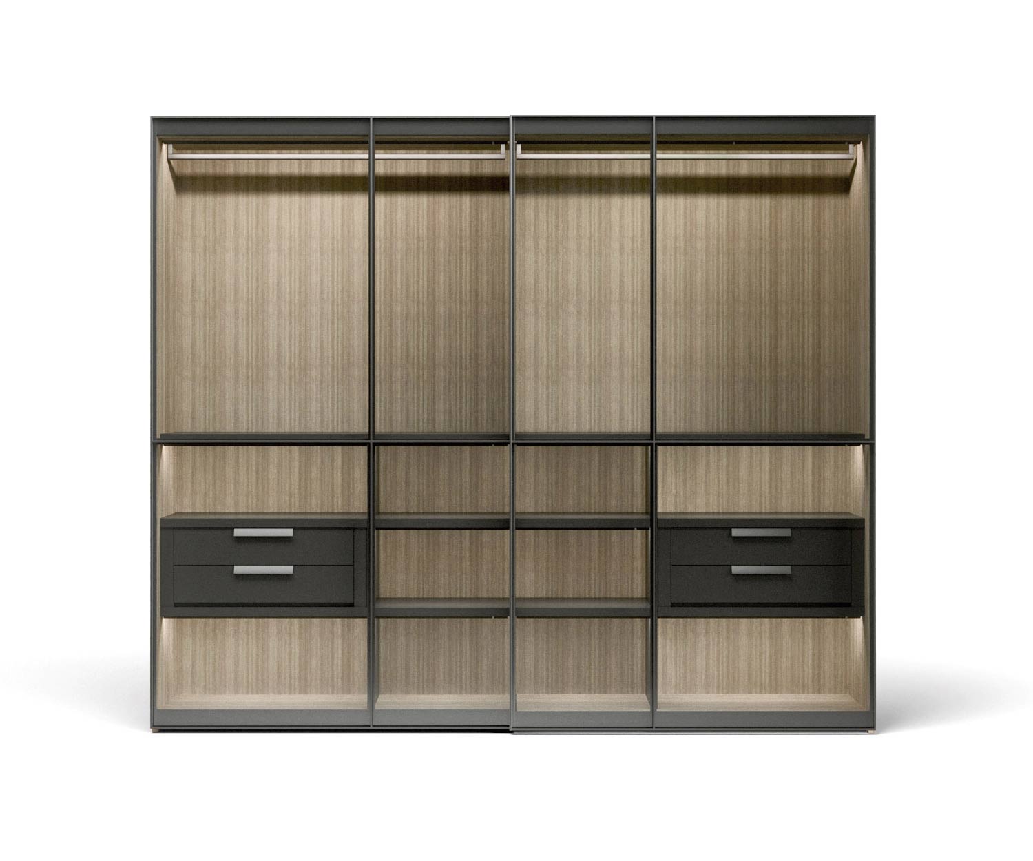 Novamobili Design Kleiderschrank Layer mit 2 Glas Schiebetüren