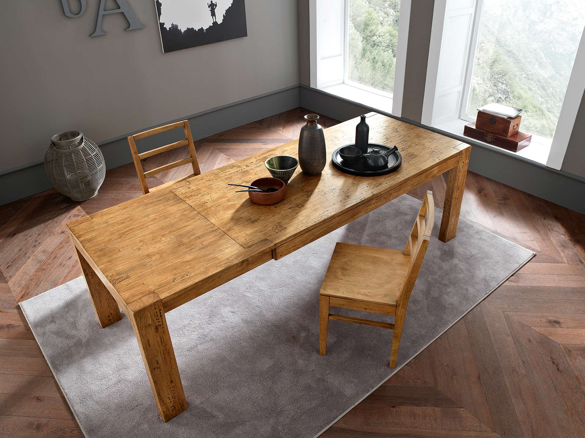 Extendable Designer Solid Wood Dining Table