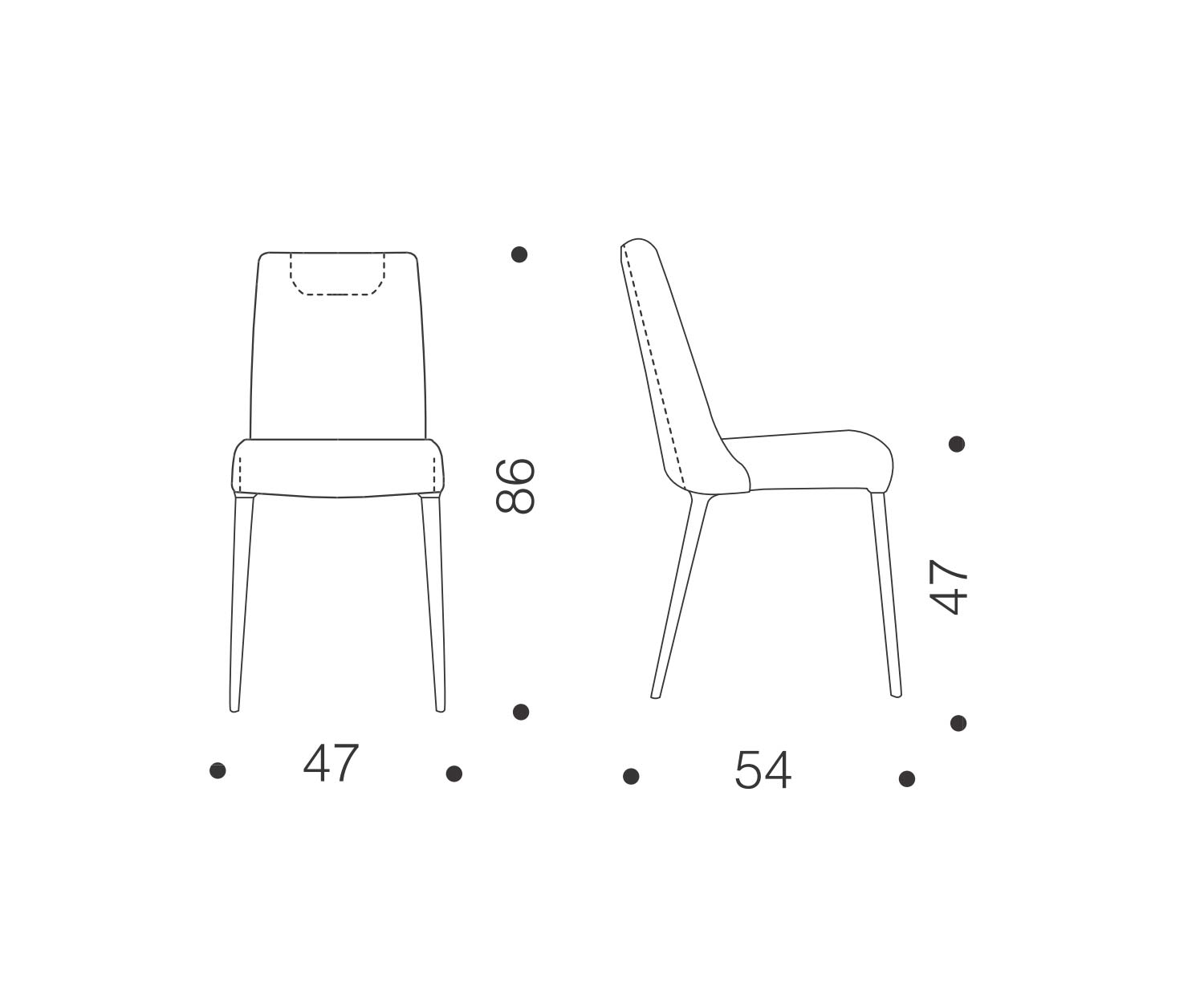 Ozzio Design Polsterstuhl Sofia Maße