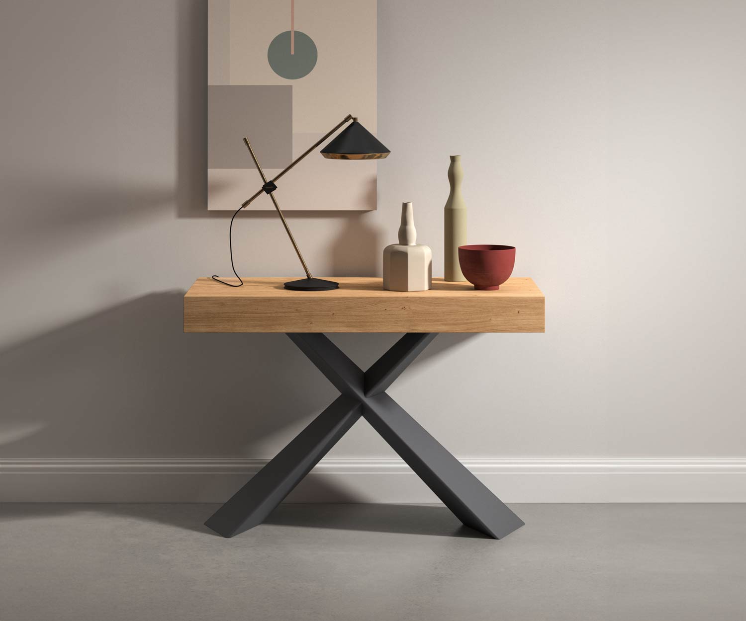 Ozzio_Design Holz Metall Konsole T024 Ozzio_Design Holz Metall Konsole T024