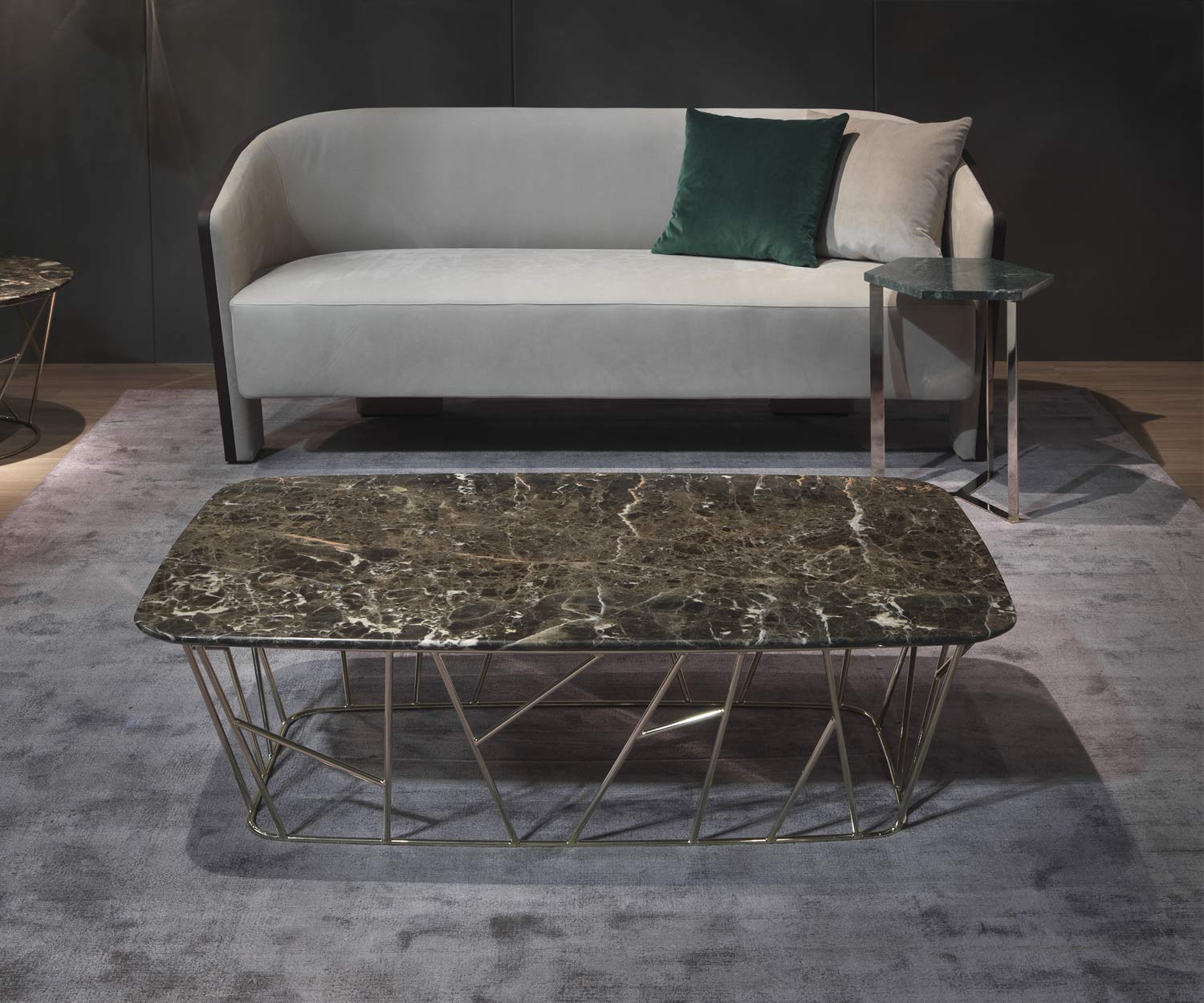 Moderner Marelli Designer Couchtisch Twig Carrara Marmor