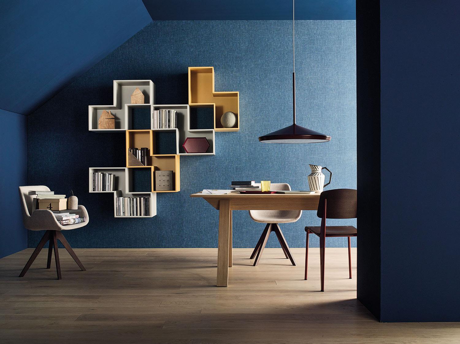 wall design Tetris shelf