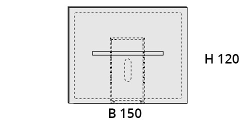 B 150 cm / H 120 cm