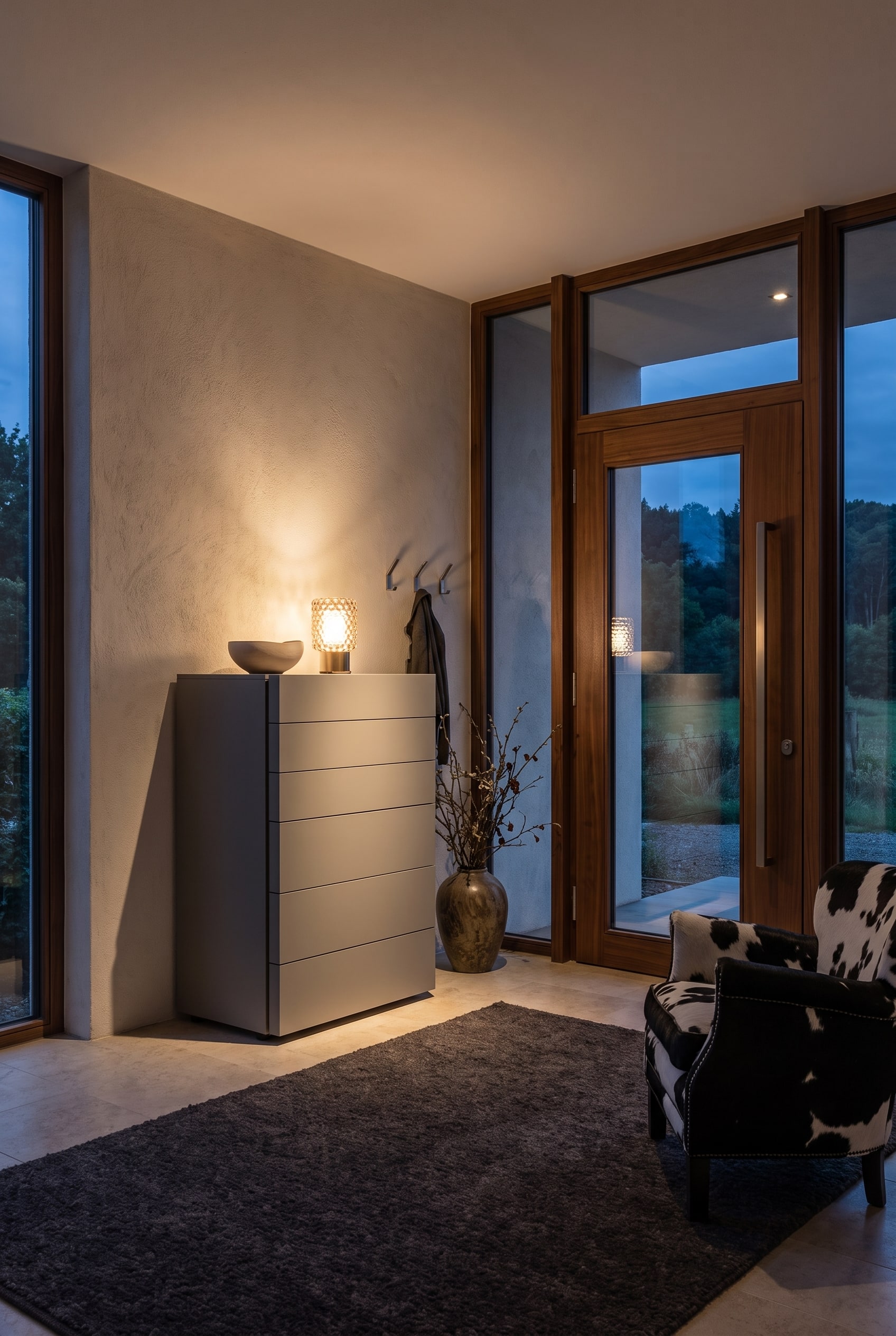 Elegante Livitalia Valeo Hochkommode in einer schmalen Flurnische integriert Elegante Livitalia Valeo Hochkommode in einer schmalen Flurnische integriert