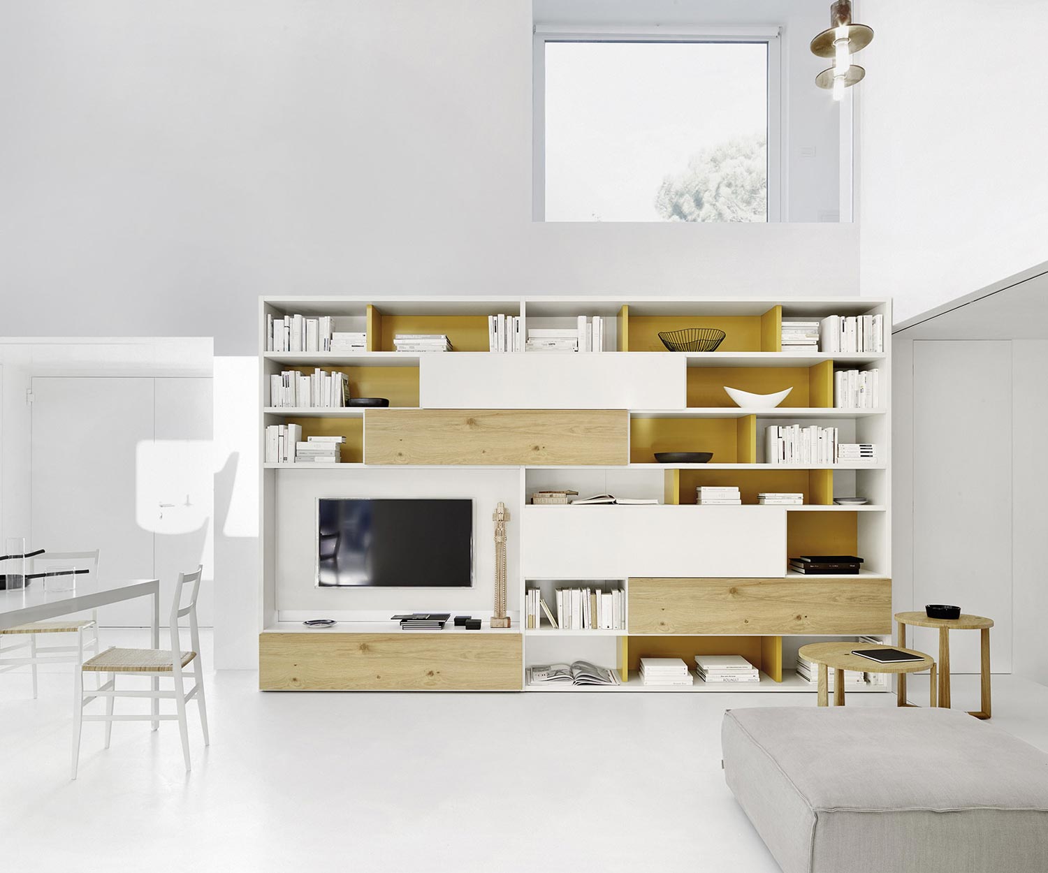 Exklusives Livitalia Design Bücherregal C51 in Weiß Matt Exklusives Livitalia Design Bücherregal C51 in Weiß Matt