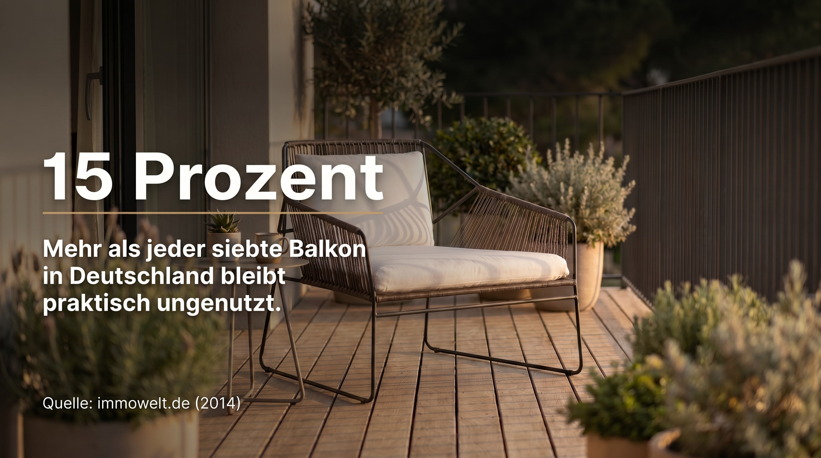 15 Percent &ndash; More than one in seven balconies in Germany remains practically unused.