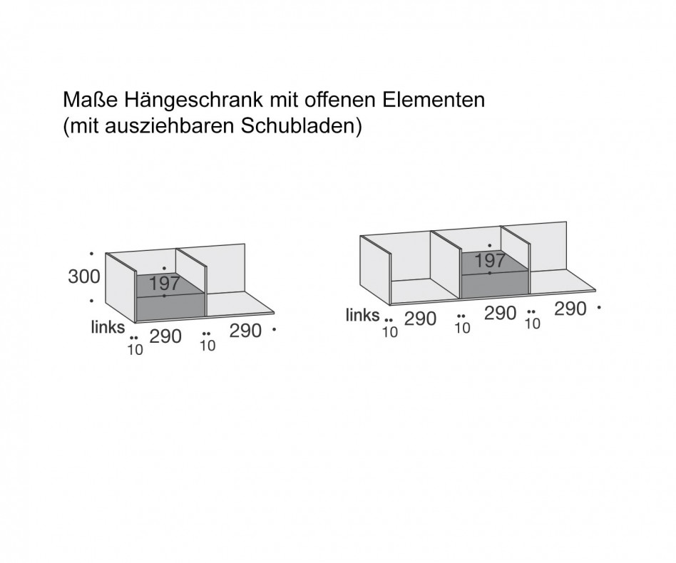 Livitalia Ecletto Kommode Detail Wandregal Maße Skizzen
