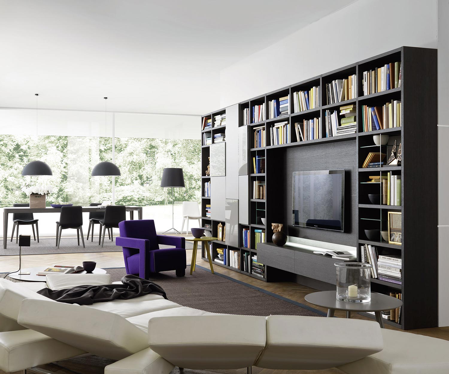 Exklusives Design Wohnzimmerregal Bücherregal C54 in Holzoptik Exklusives Design Wohnzimmerregal Bücherregal C54 in Holzoptik