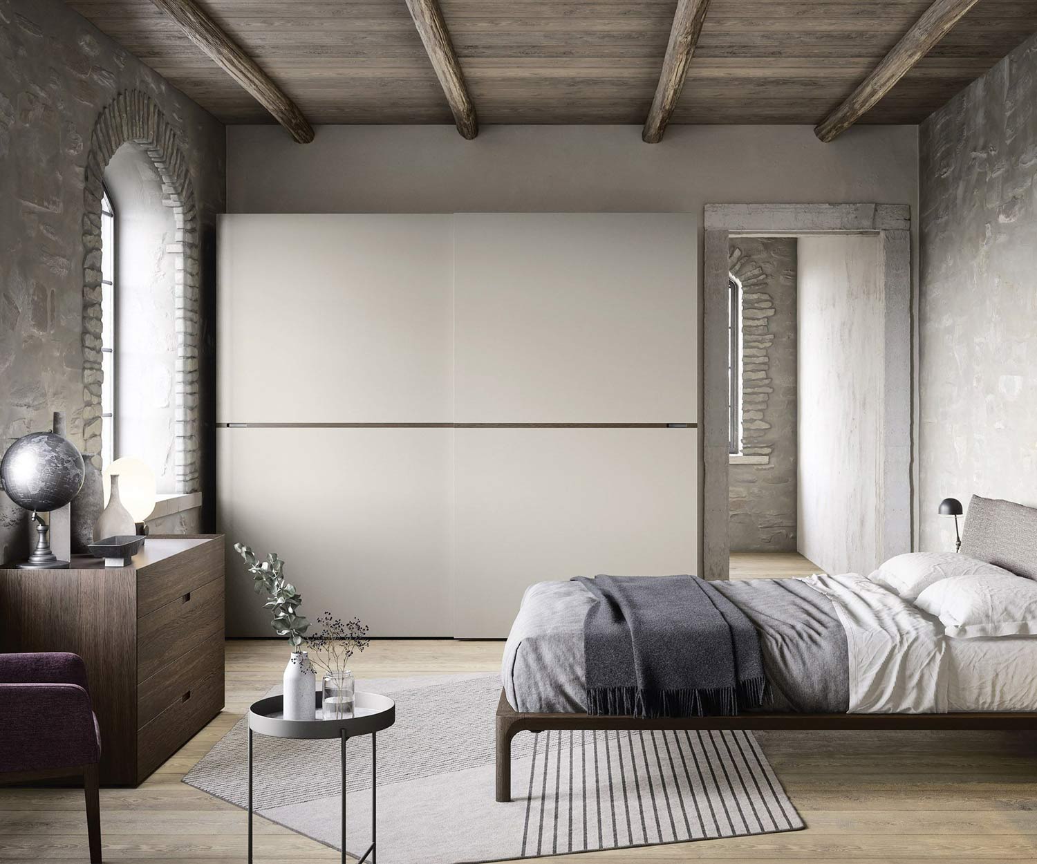 Novamobili Middle Kleiderschrank mit Schiebetueren minimal modern luxus