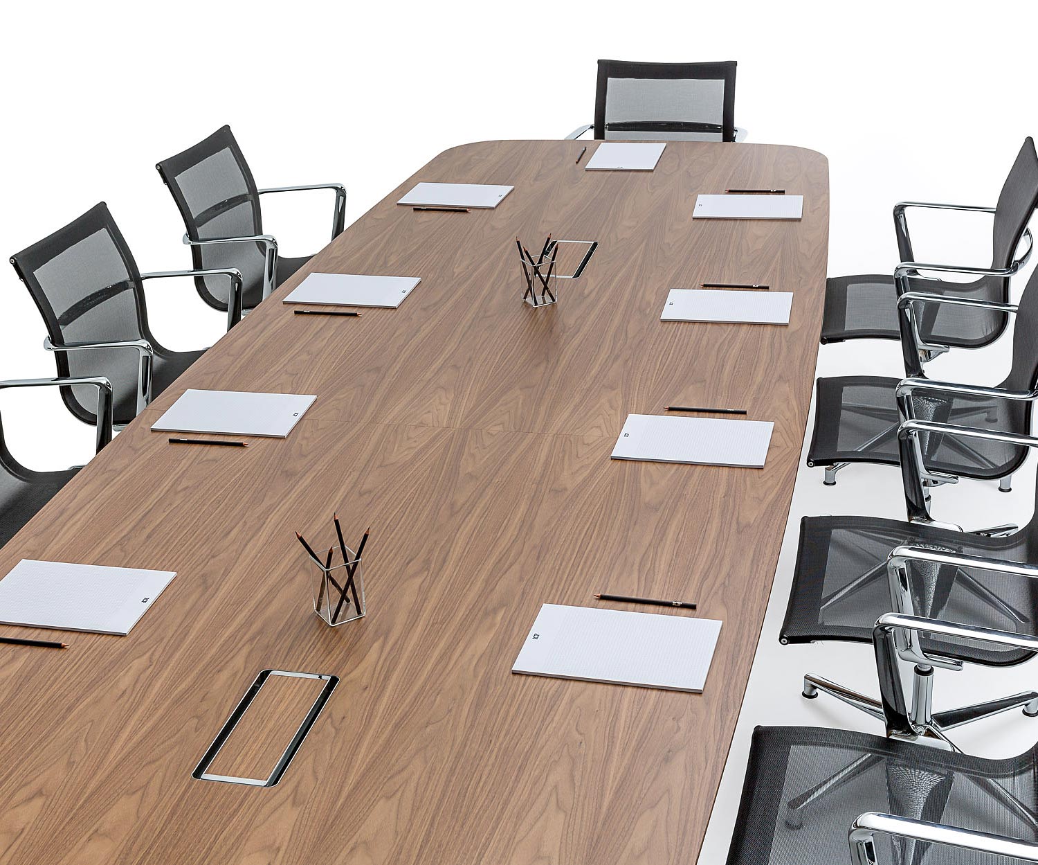 ICF Unitable Manager Walnuss Design Konferenztisch mit Stromanschluss