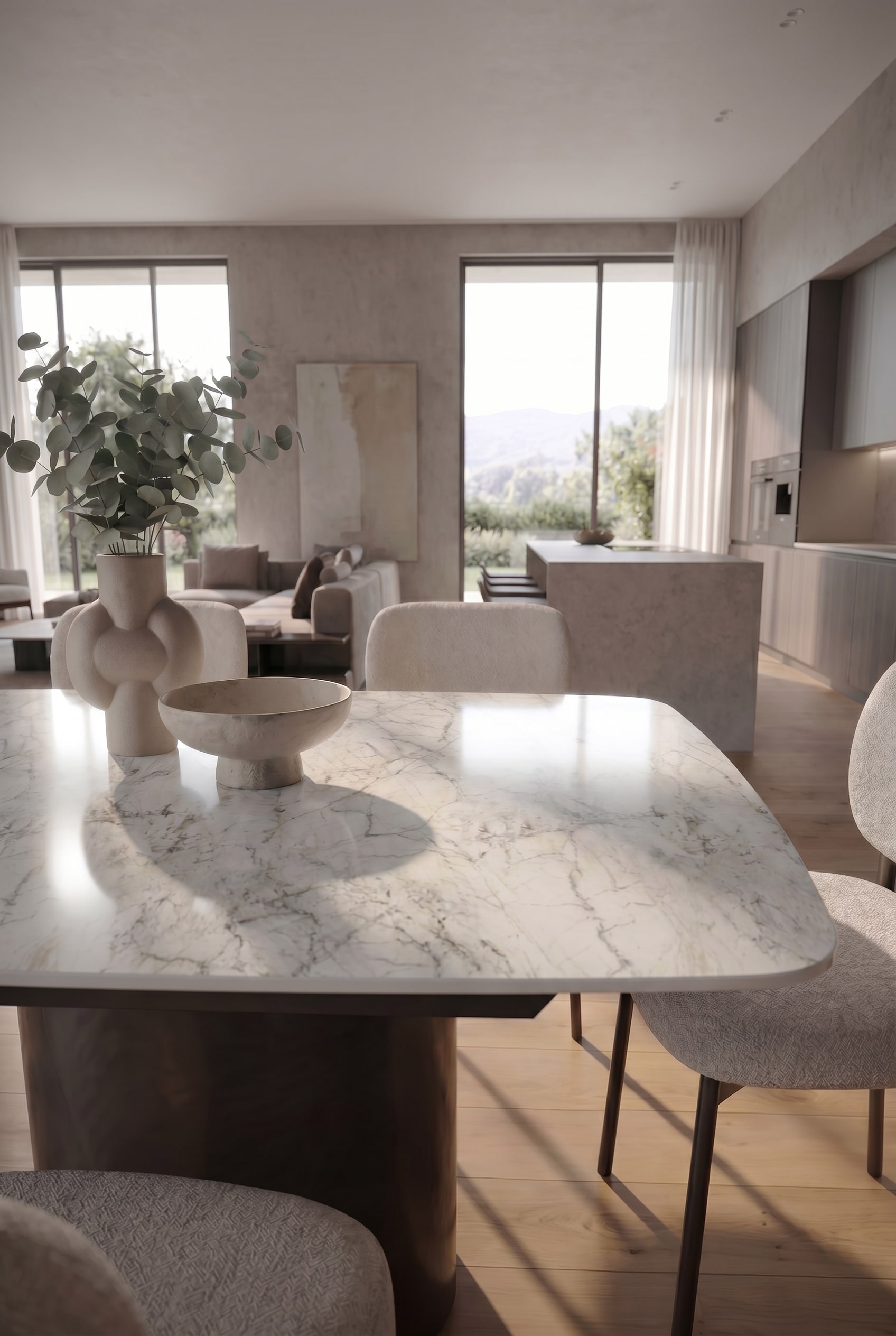 Color variants Fusion White and Noir Desir of the high-gloss ceramic top