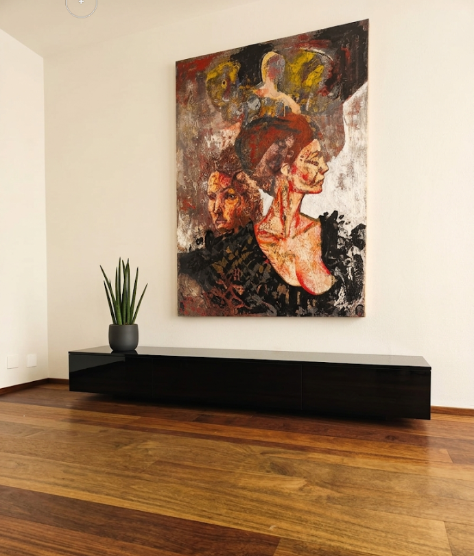 Schoenes Box-Lowboard schwarz hochglanz lackiert