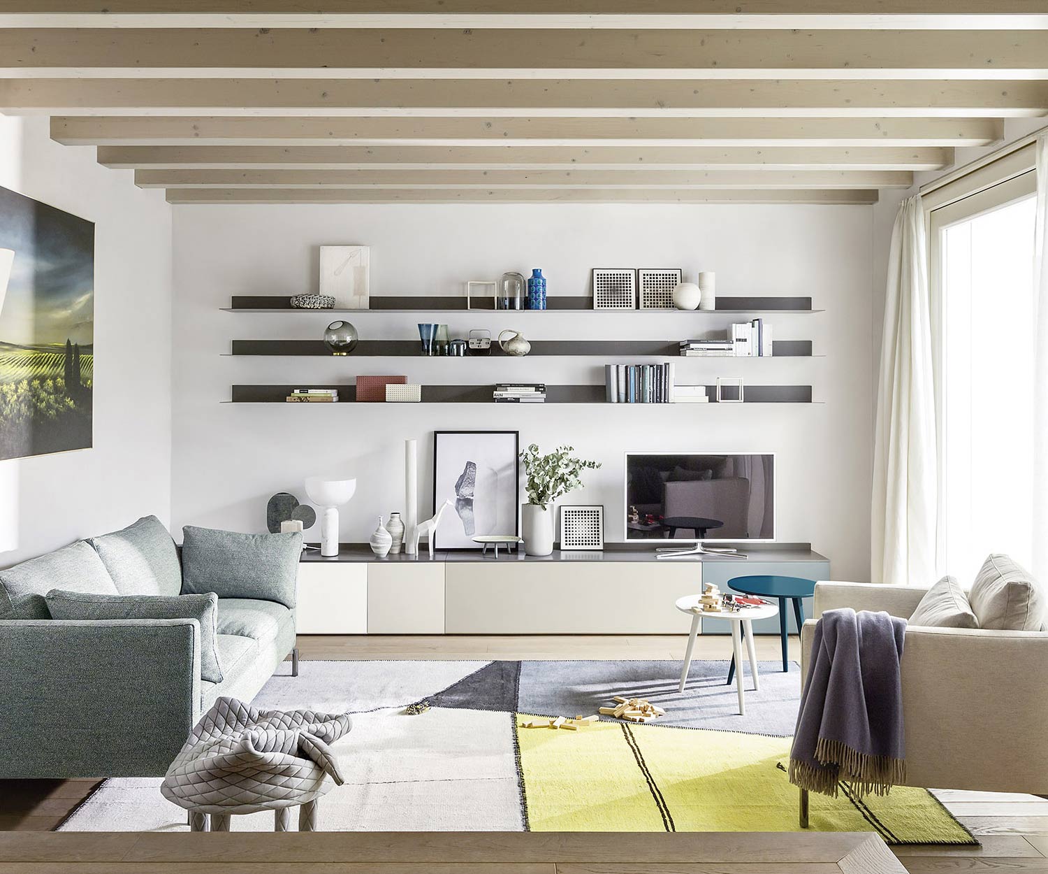 Wohnzimmer Wandregal aus Metall