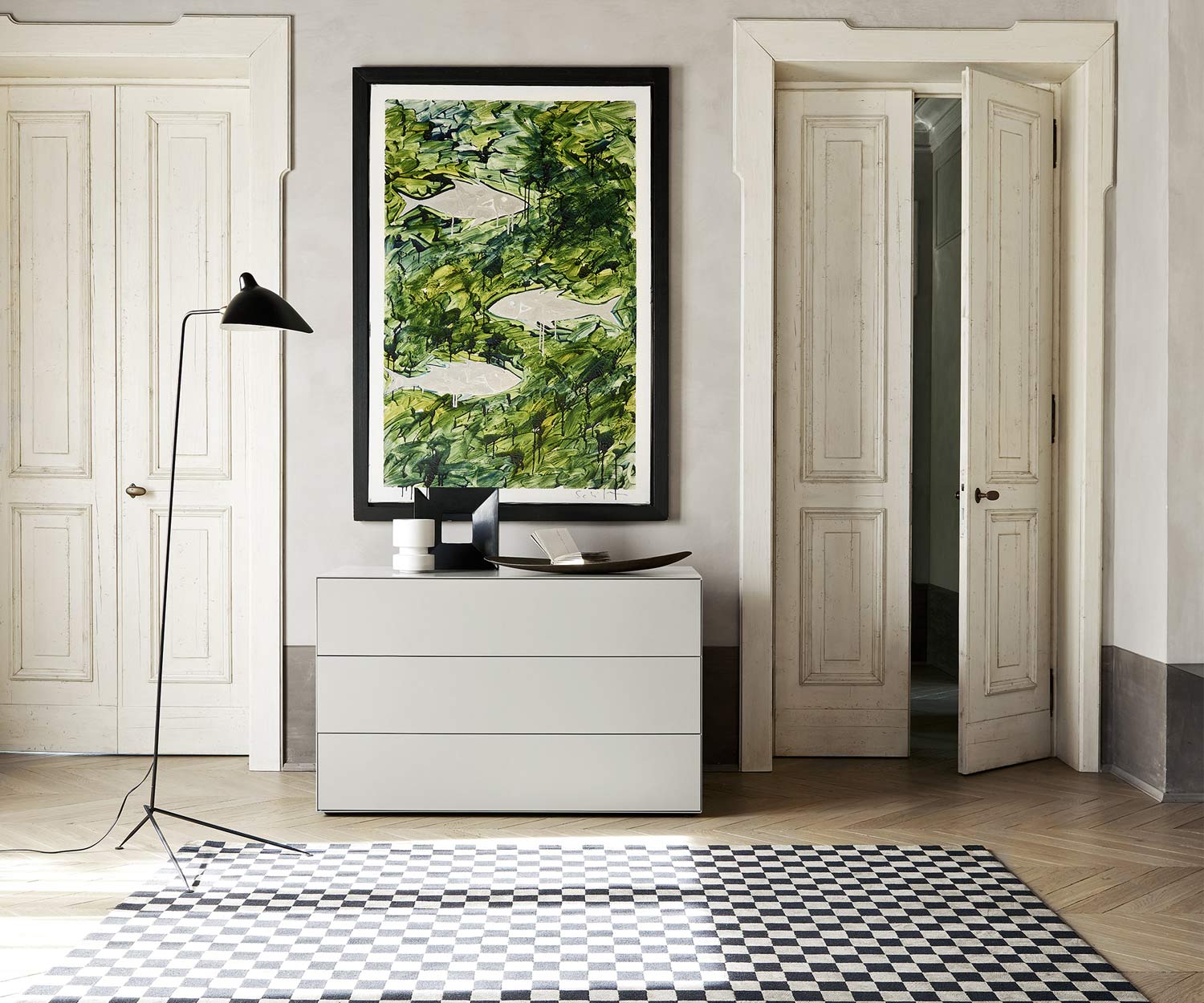 Exklusive Livitalia Ecletto Design Kommode Weiß Matt