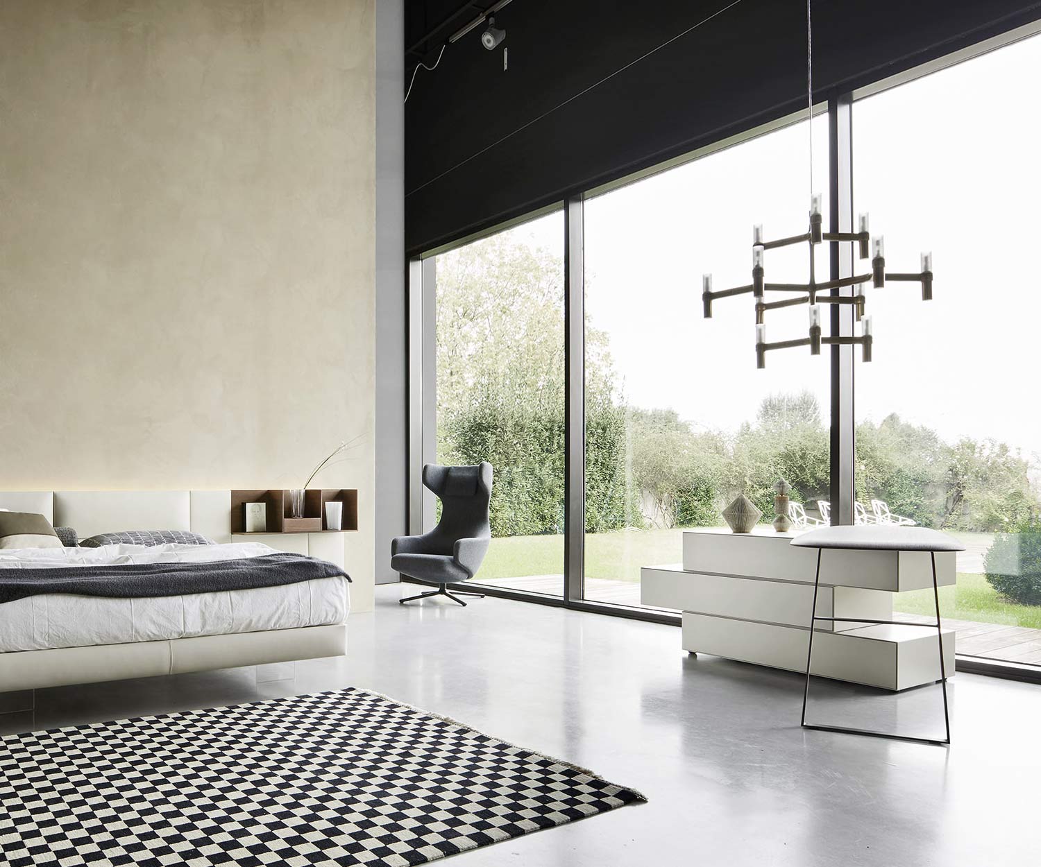 Livitalia Ecletto Design Kommode mit Schminktisch in Hellgrau Matt lackiert