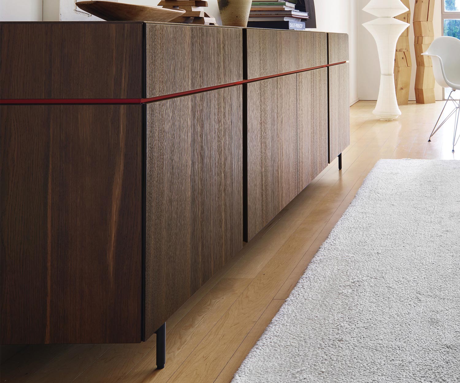 Hochwertiges Livitalia Abaco Design Sideboard in Eiche Braun seitliche Front