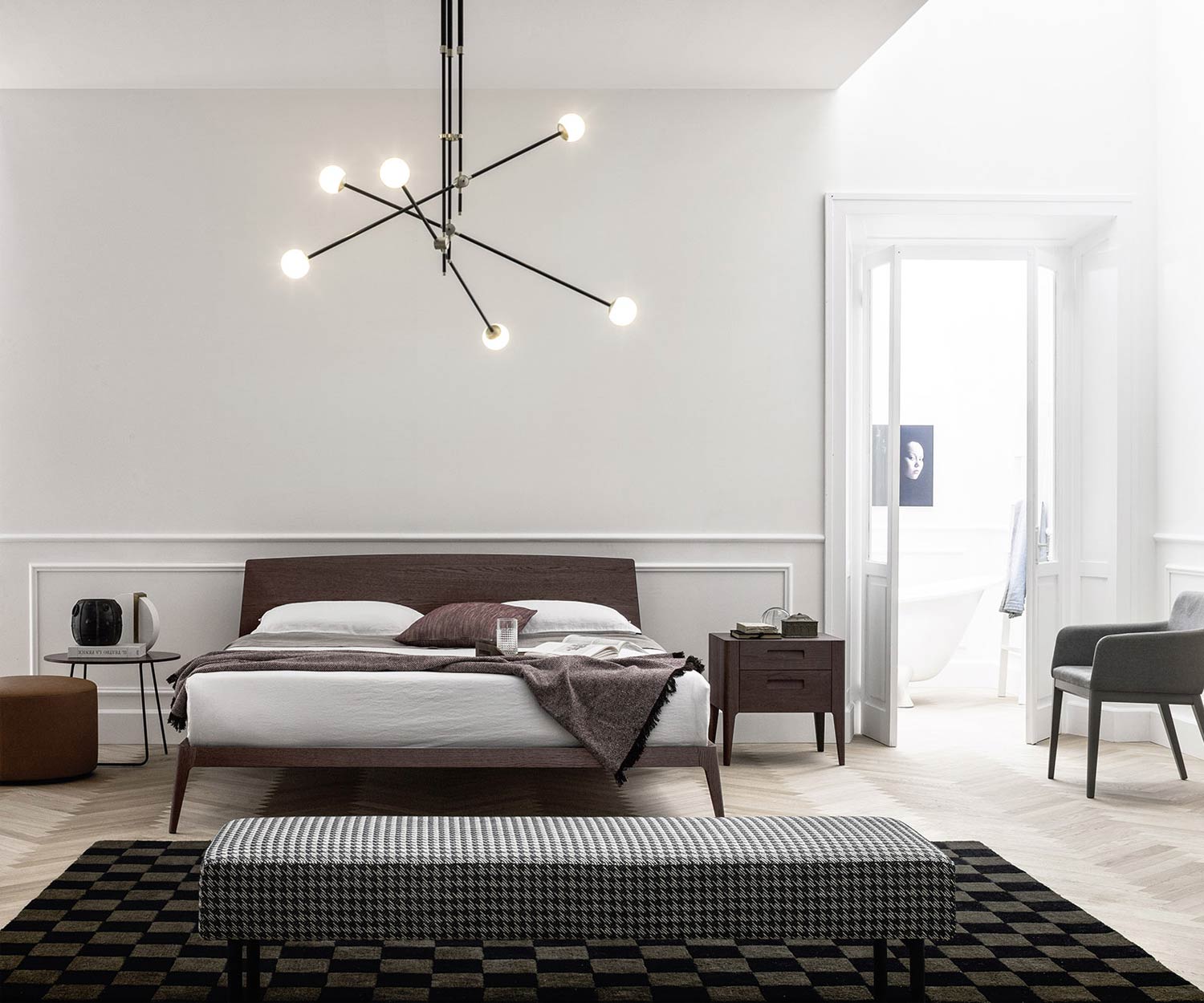 Exklusives Novamobili Design Bett Holz Siri