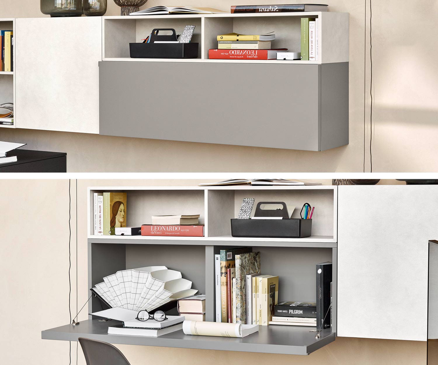 Exklusiver Livitalia Cartesio Design Hängeschrank mit Schreibtisch Exklusiver Livitalia Cartesio Design Hängeschrank mit Schreibtisch