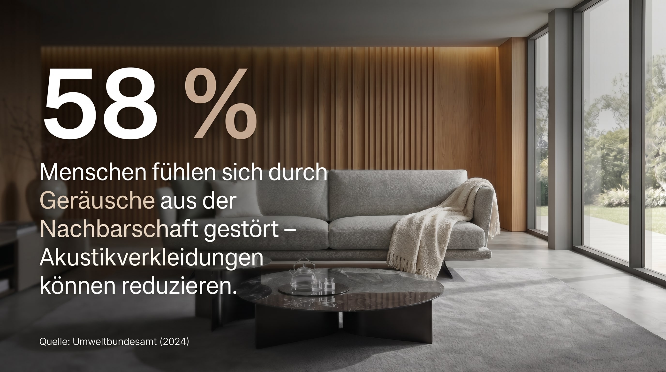 58 % – Many people feel disturbed by noise from the neighborhood.