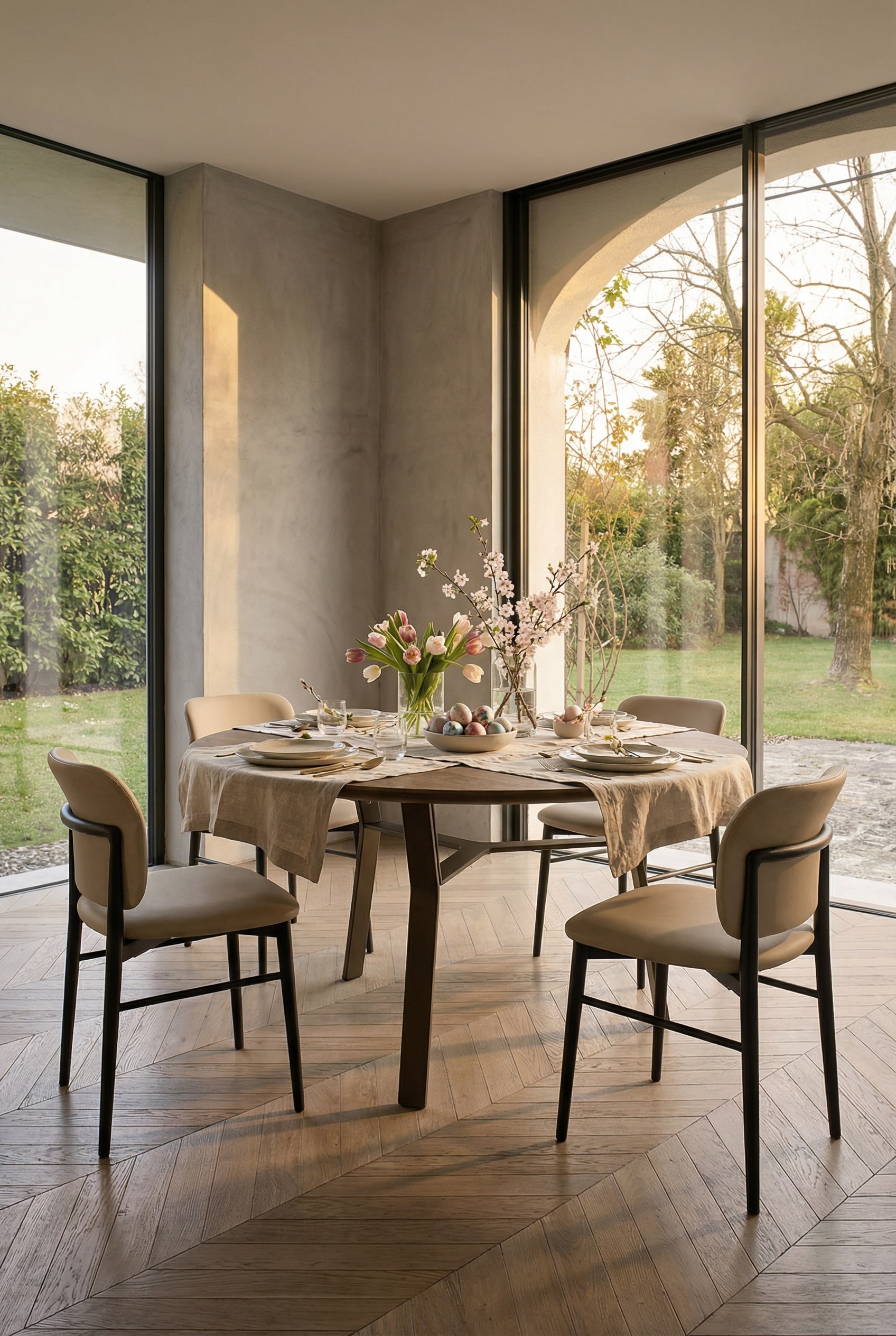 Livitalia Iron Esstisch mit massiver Holzplatte und filigranem Metallgestell im modernen Esszimmer Livitalia Iron Esstisch mit massiver Holzplatte und filigranem Metallgestell im modernen Esszimmer