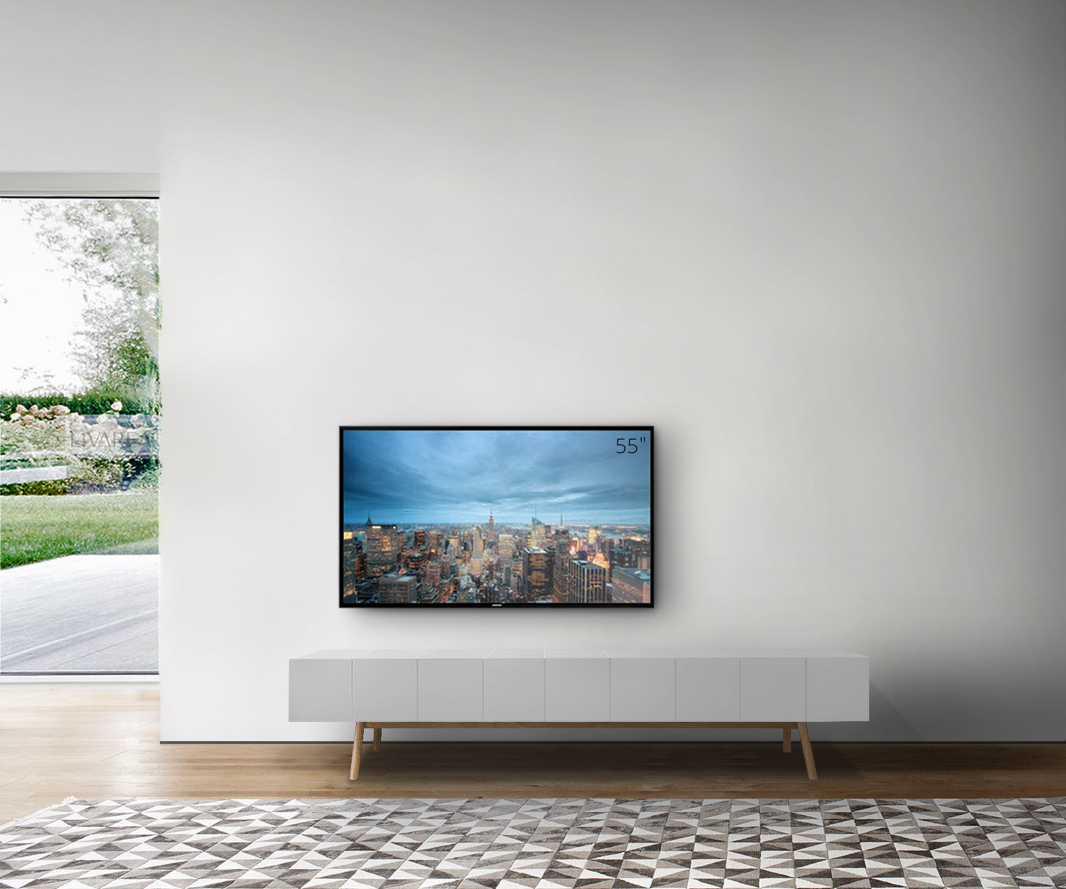 Exklusives al2 Design TV Design Lowboard MOS I KO 005 B in Schwarz lackiert
