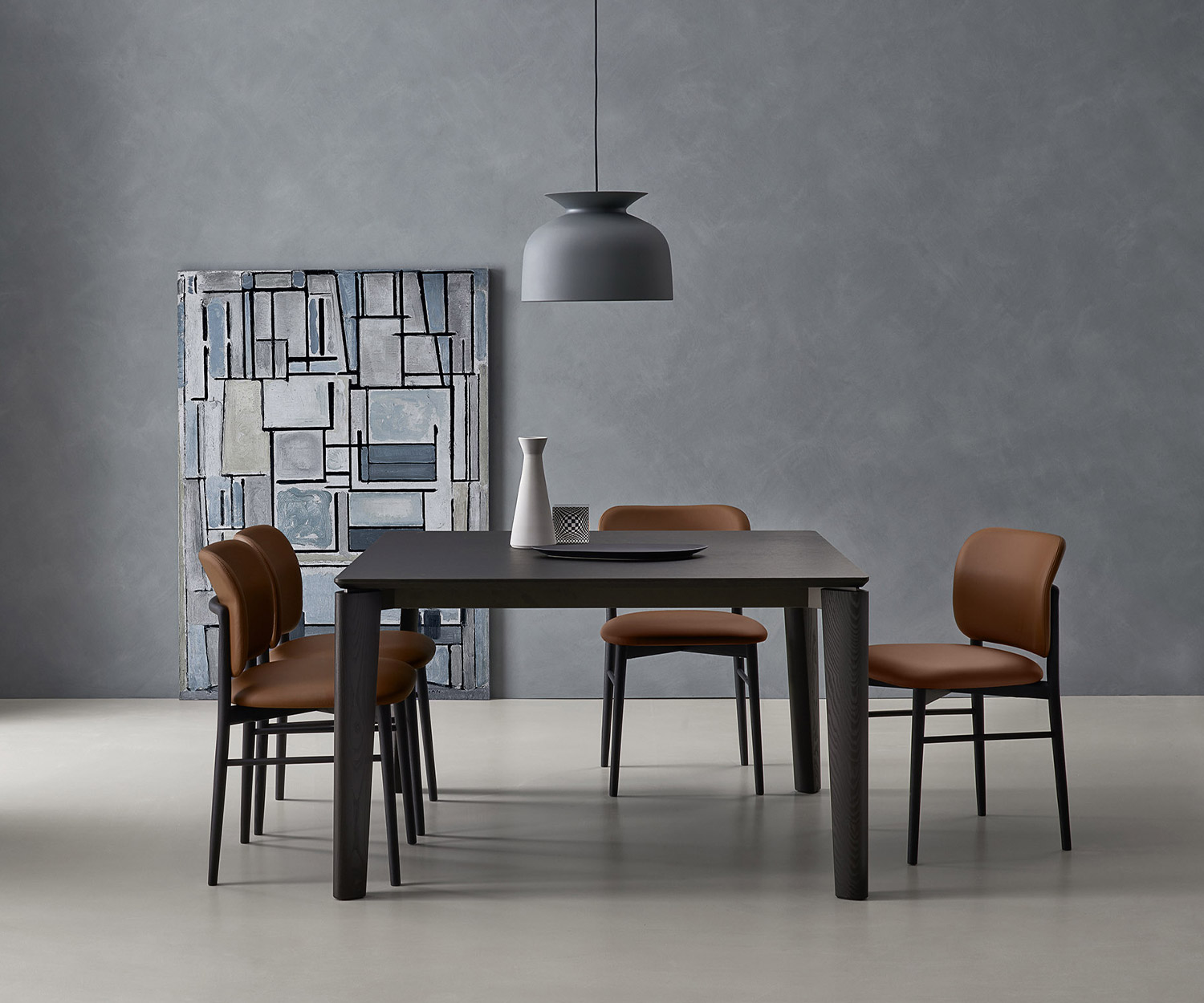 Exklusiver Livitalia Design Esstisch Desco ausziehbar Eiche Carbone Holz