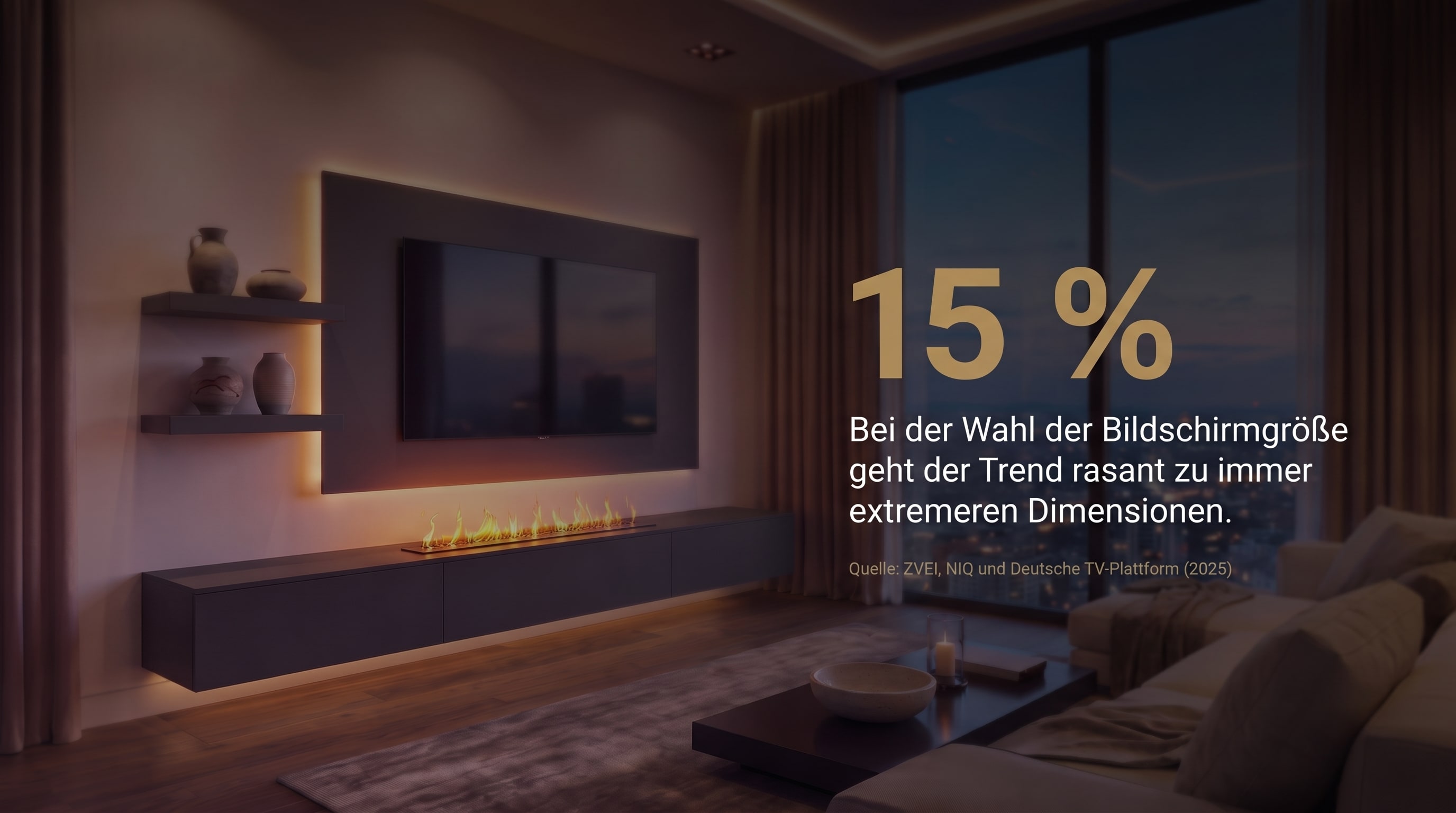 15 % – When choosing screen size, the trend is rapidly moving towards increasingly extreme dimensions.