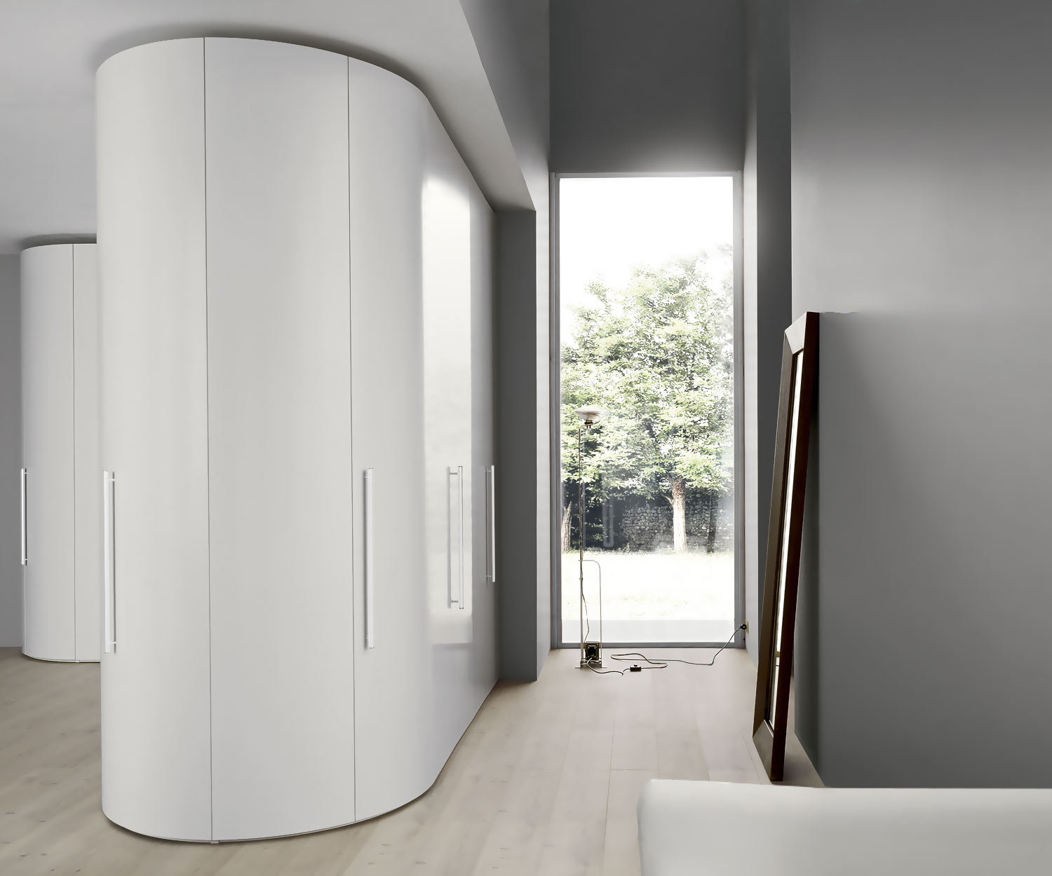 Novamobili Designer Eckschrank Alfa Curvo als Raumteiler