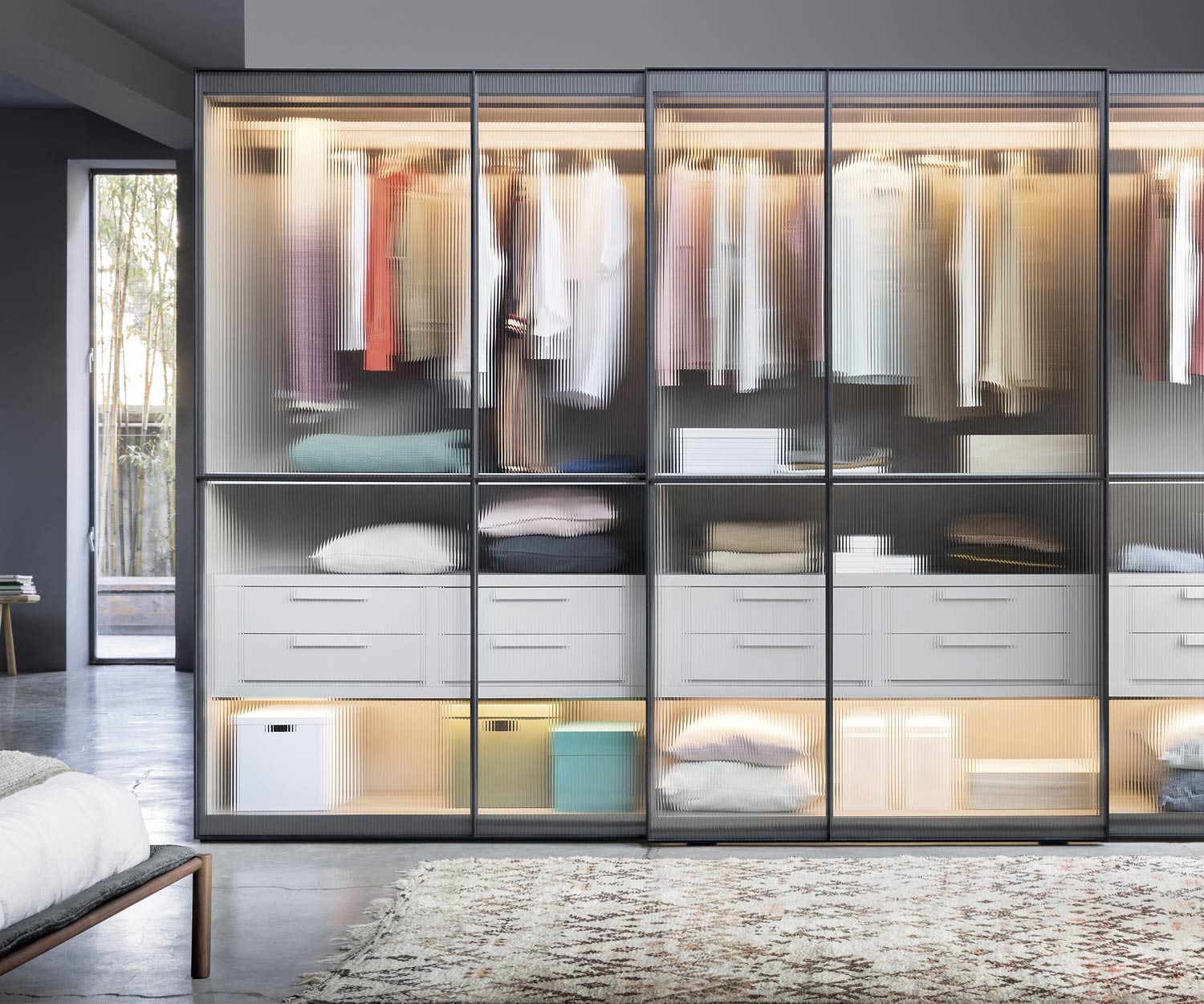 Exklusiver Glas Schiebetüren Design Kleiderschrank Novamobili Layer Exklusiver Glas Schiebetüren Design Kleiderschrank Novamobili Layer