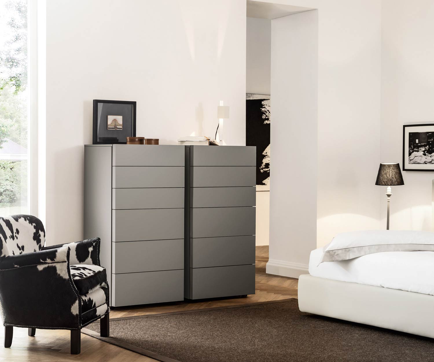 Moderne Livitalia Valeo Designer Hochkomode ohne Griffe
