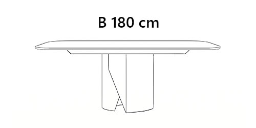 B 180 cm / H 75,6 cm / T 102 cm
