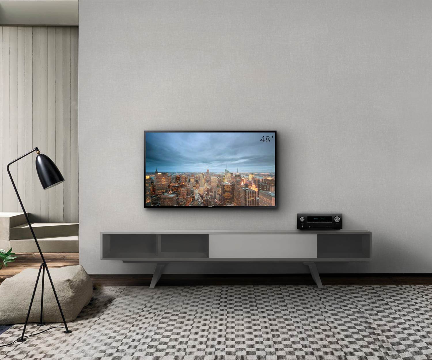 Exklusives al2 e klipse 005 Design Design Lowboard 225 cm breit in Hellgrau